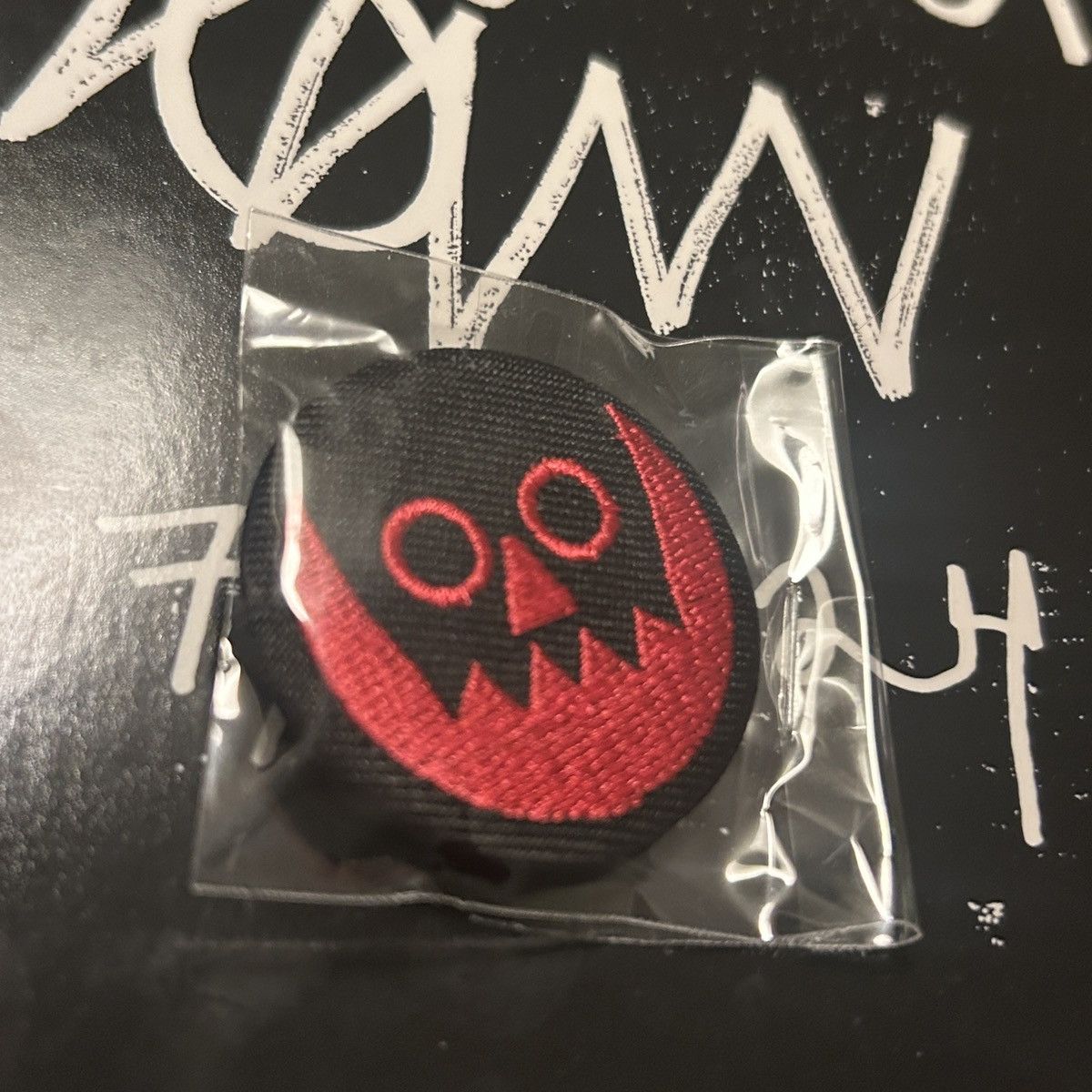 Asspizza Asspizza Red & Black Mask Embroidered Pin Button Size ONE SIZE - 4 Thumbnail