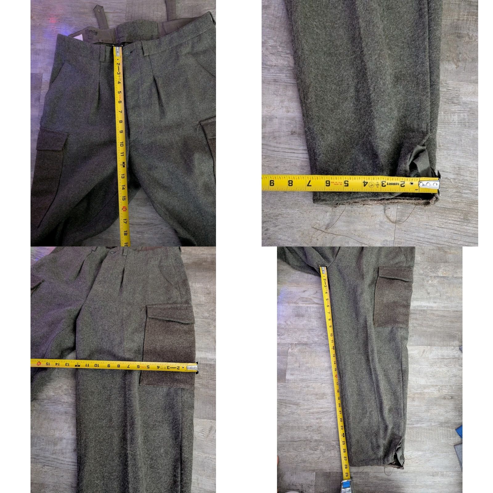 Vintage VINTAGE Swedish Crown WWII Wool Army Cargo Pants 36x28 Mens Green 1940s 40s Trousers Military Cargo Size US 36 / EU 52 - 9 Thumbnail