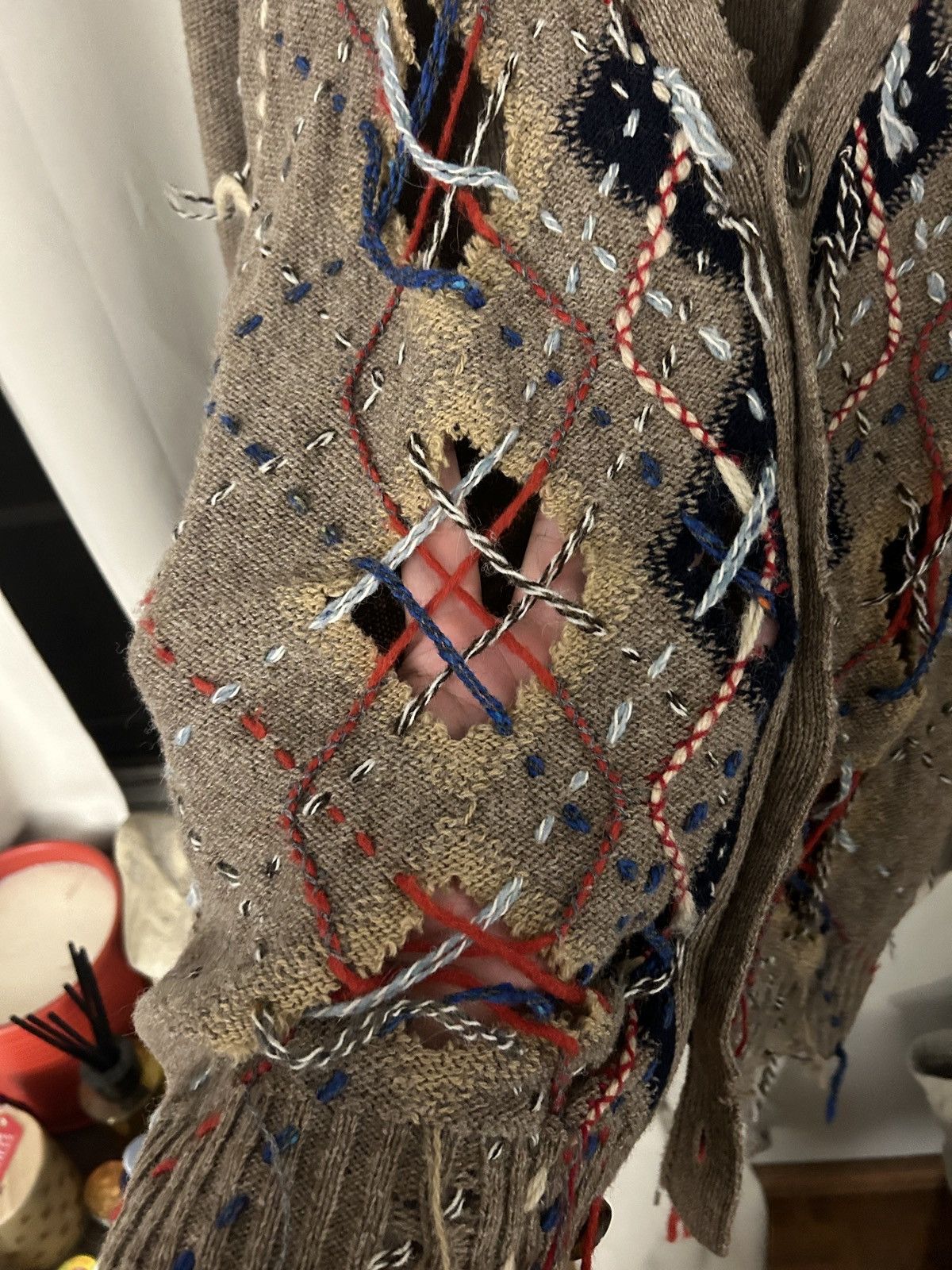 Maison Margiela Maison Margiela Cut-Out Detailed Knitted Cardigan Size US XL / EU 56 / 4 - 2 Thumbnail