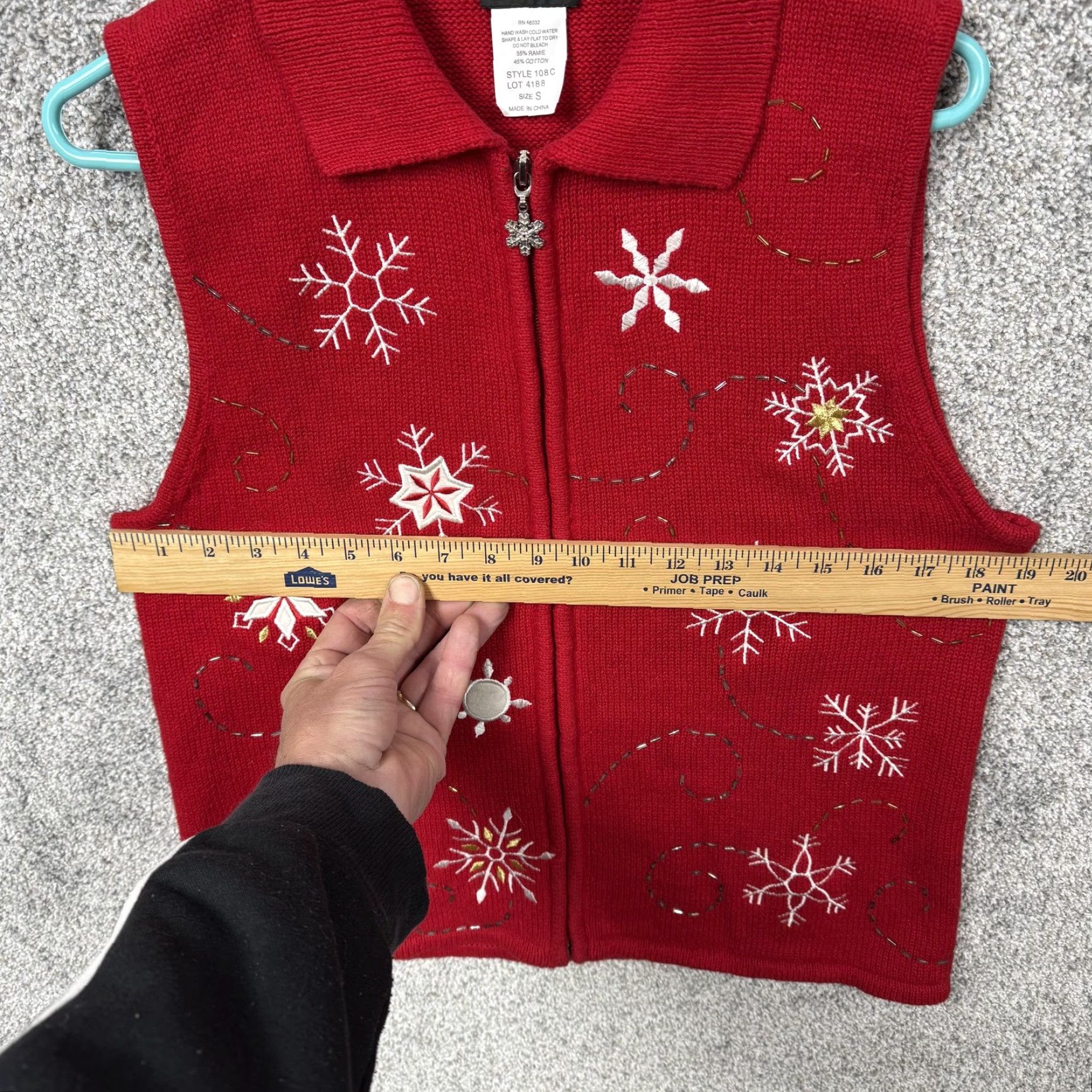 Vintage VINTAGE Southern Lady Vest Shirt Womens S Red Snowflake Zip Holiday Christmas Cozy Size S / US 4 / IT 40 - 5 Thumbnail
