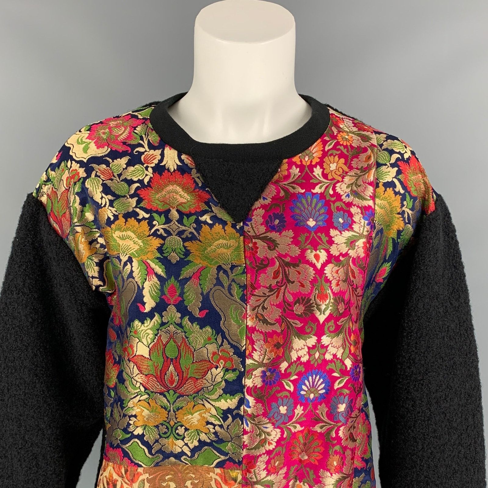 Prabal Gurung XS Multi-Color Patchwork Wool / Cotton Pullover Size XS / US 0-2 / IT 36-38 - 2 Thumbnail