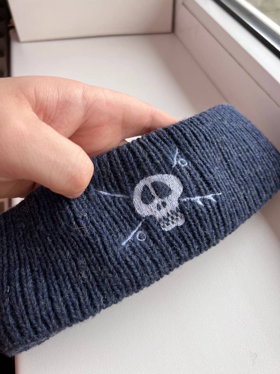 Stussy × Vintage 90s Vintage Stussy Skull Pirates Hat Navy Size ONE SIZE - 2 Thumbnail