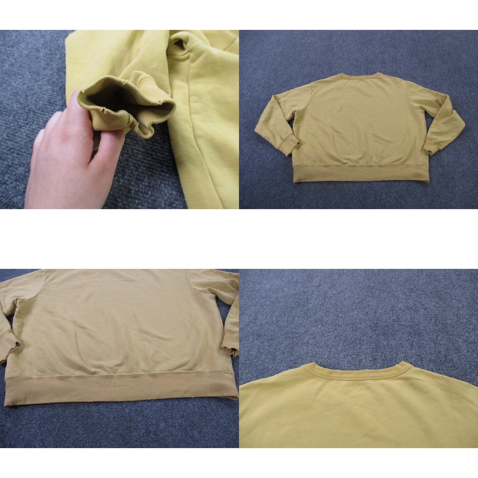Allsaints All Saints Sweatshirt Womens M Yellow Cropped Pullover Logo Distressed Casual Size M / US 6-8 / IT 42-44 - 9 Thumbnail
