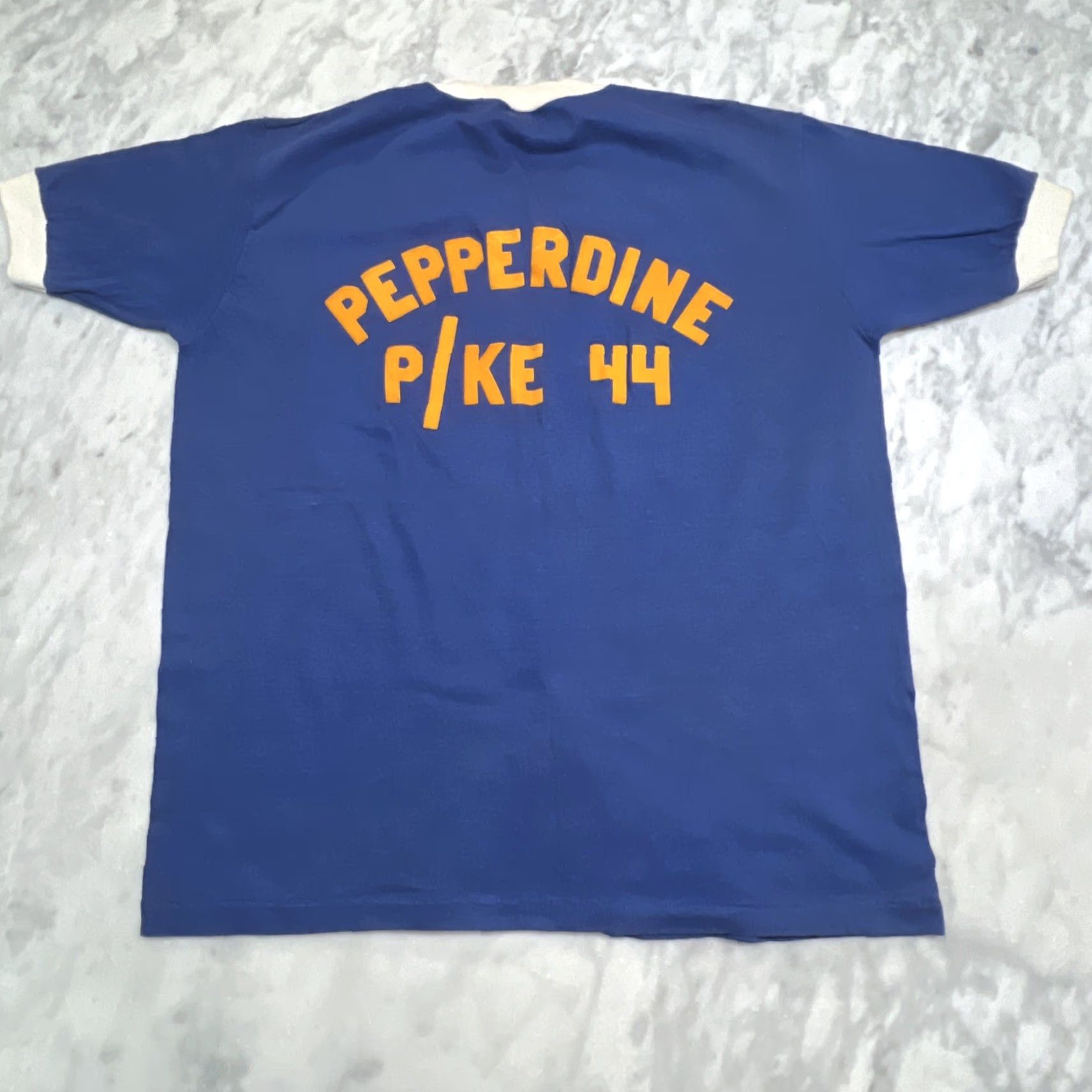 Vintage VINTAGE Pepperdine University “Bruce” Sports Ringer T Shirt XL Blue Men Size US XL / EU 56 / 4 - 2 Thumbnail