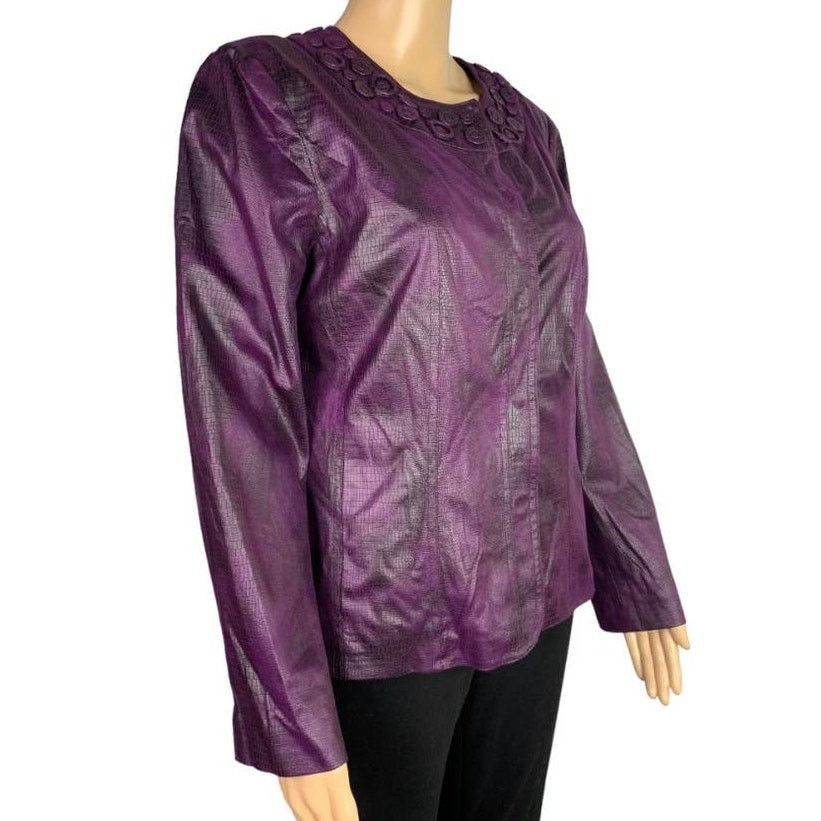 Chicos Chicos Women's Size 1 US 8 Jacket Snap Front Snake Pattern Size M / US 6-8 / IT 42-44 - 2 Thumbnail