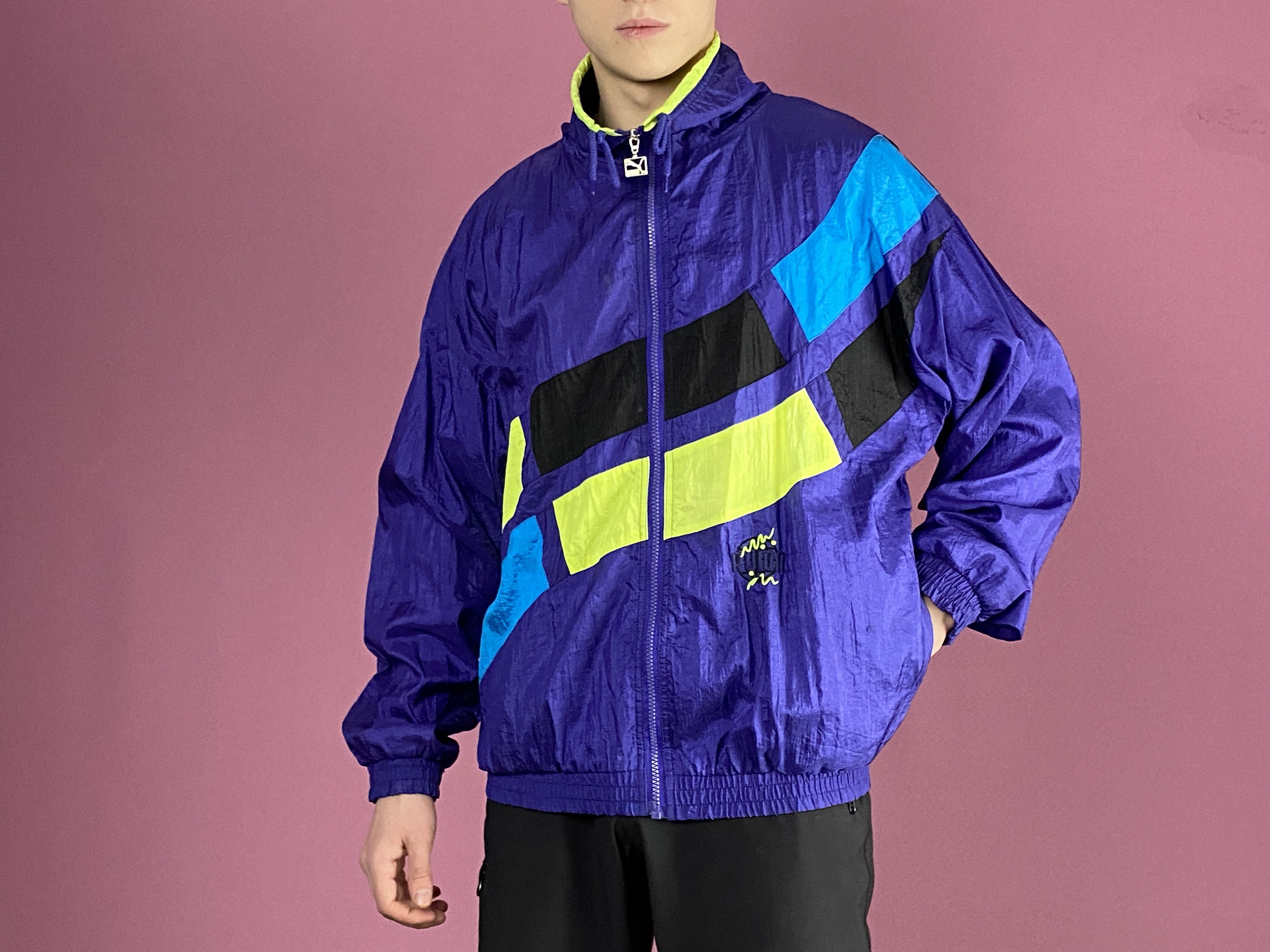 Puma × Vintage 80s Puma Vintage Men's Windbreaker Jacket - M Sport Jacket Size US M / EU 48-50 / 2 - 4 Thumbnail