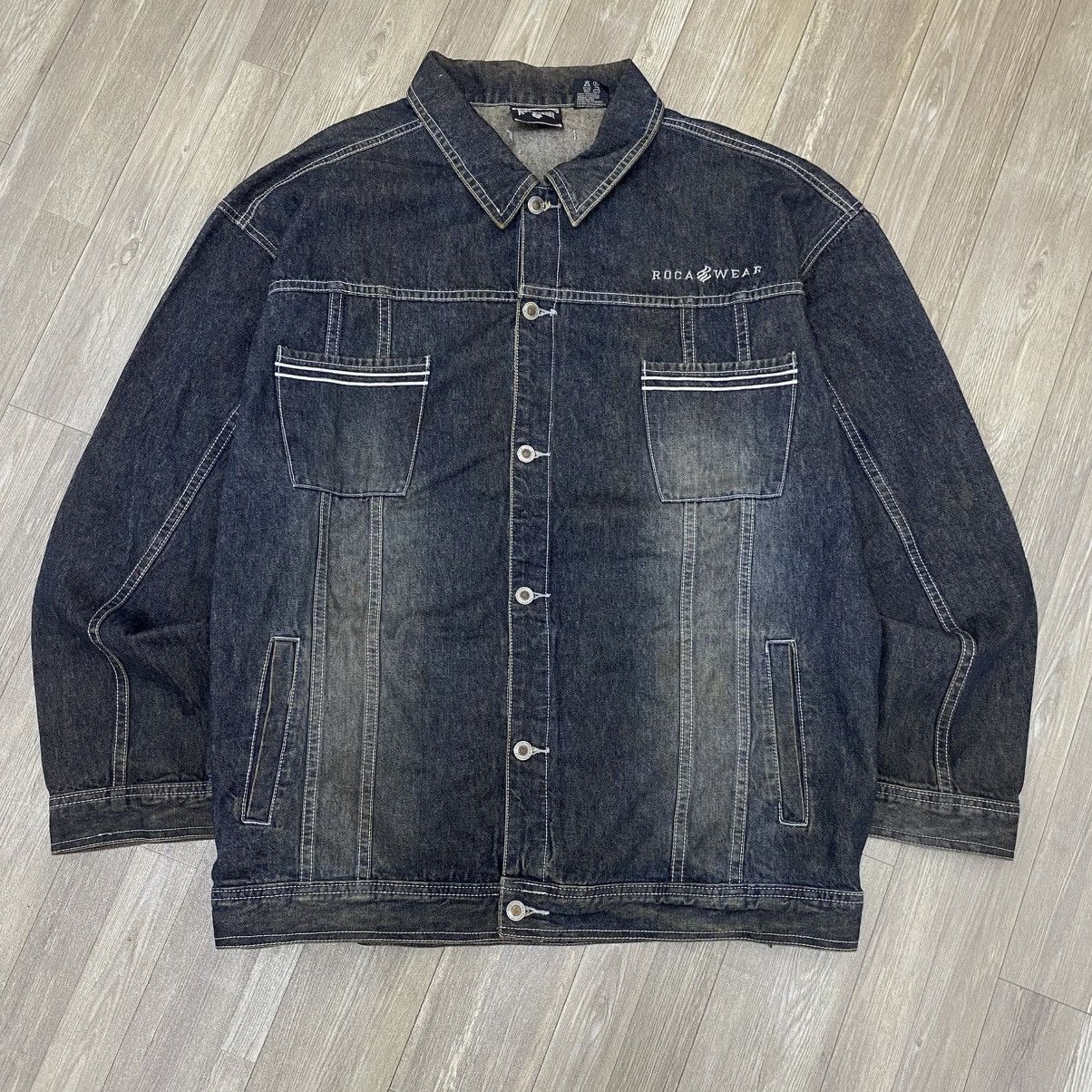 Rocawear × Vintage Rare Vintage Rocawear Jean Jacket Be Visible Demand Respect Size US XXL / EU 58 / 5 - 8 Thumbnail