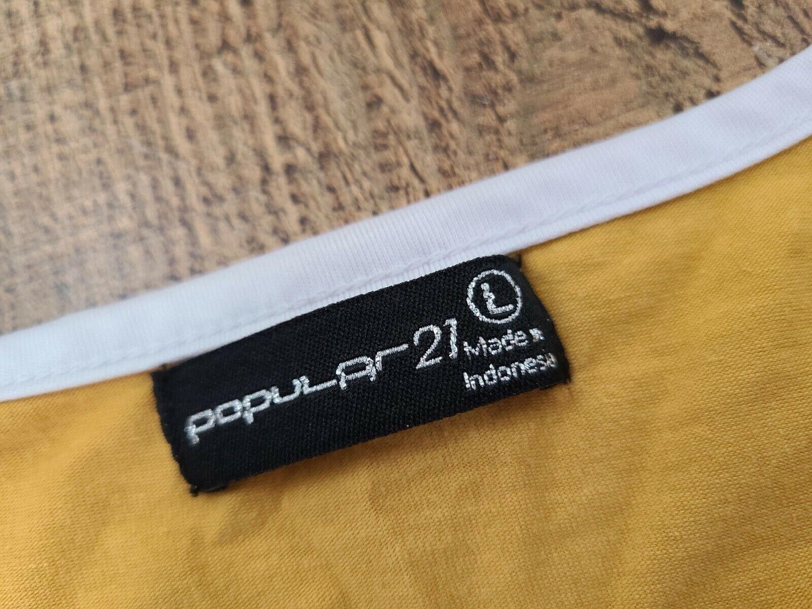 Designer Popular 21 Crop Top Large Mustard Yellow 90s Grunge Size L / US 10 / IT 46 - 2 Thumbnail