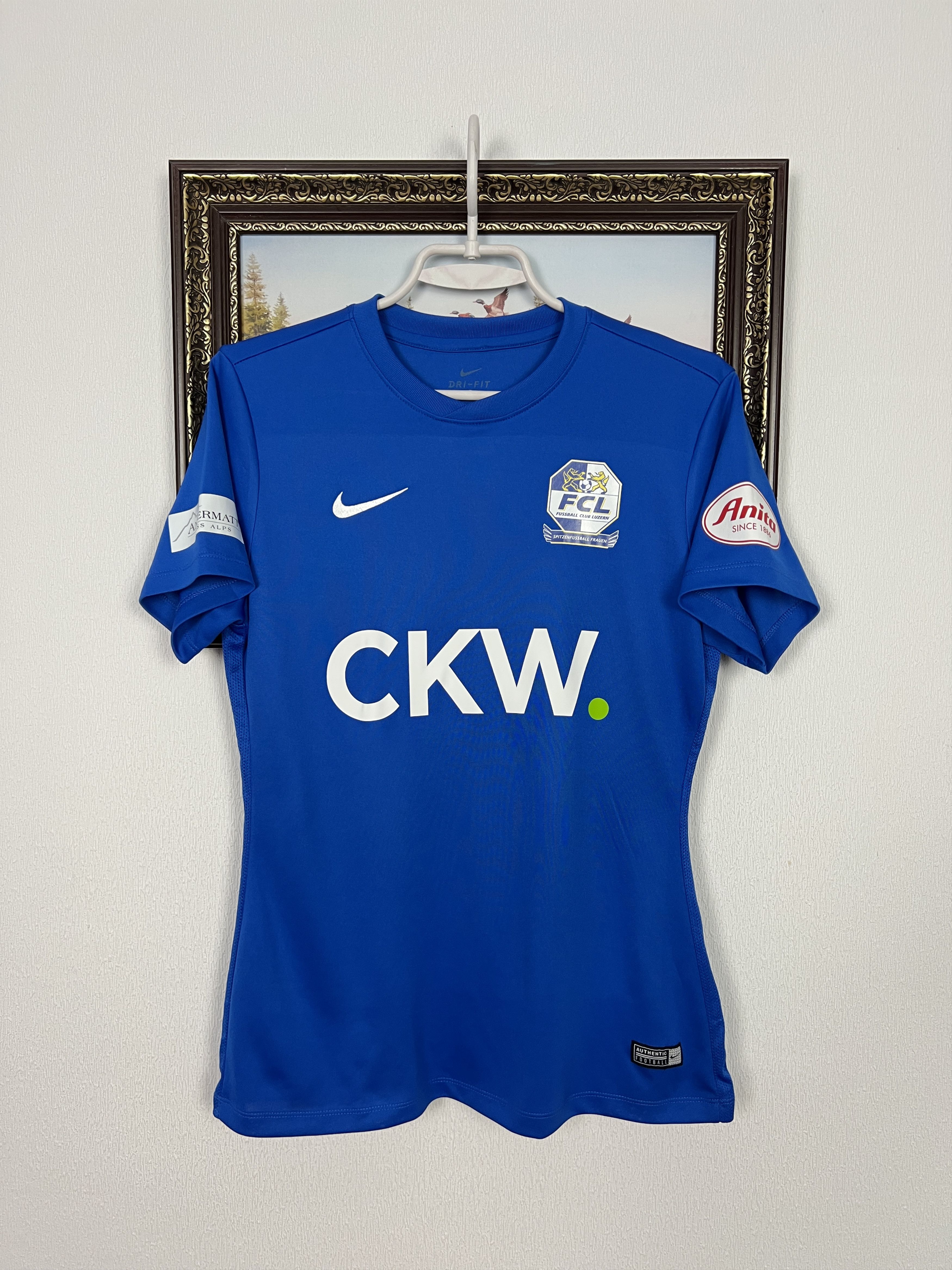 Nike Luzern 2017 Home Nike #5 Player Issue Soccer Blue Shirt Size US M / EU 48-50 / 2 - 1 Thumbnail