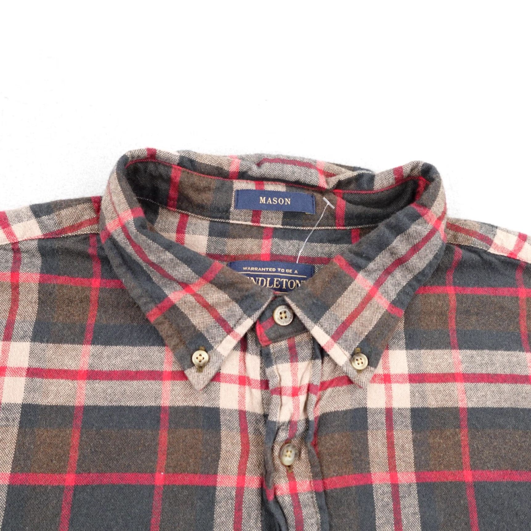 Pendleton Pendleton Shirt Mens XL Gray Red Brown Plaid Mason Flannel Button-Up Long Sleeve Size US XL / EU 56 / 4 - 2 Thumbnail