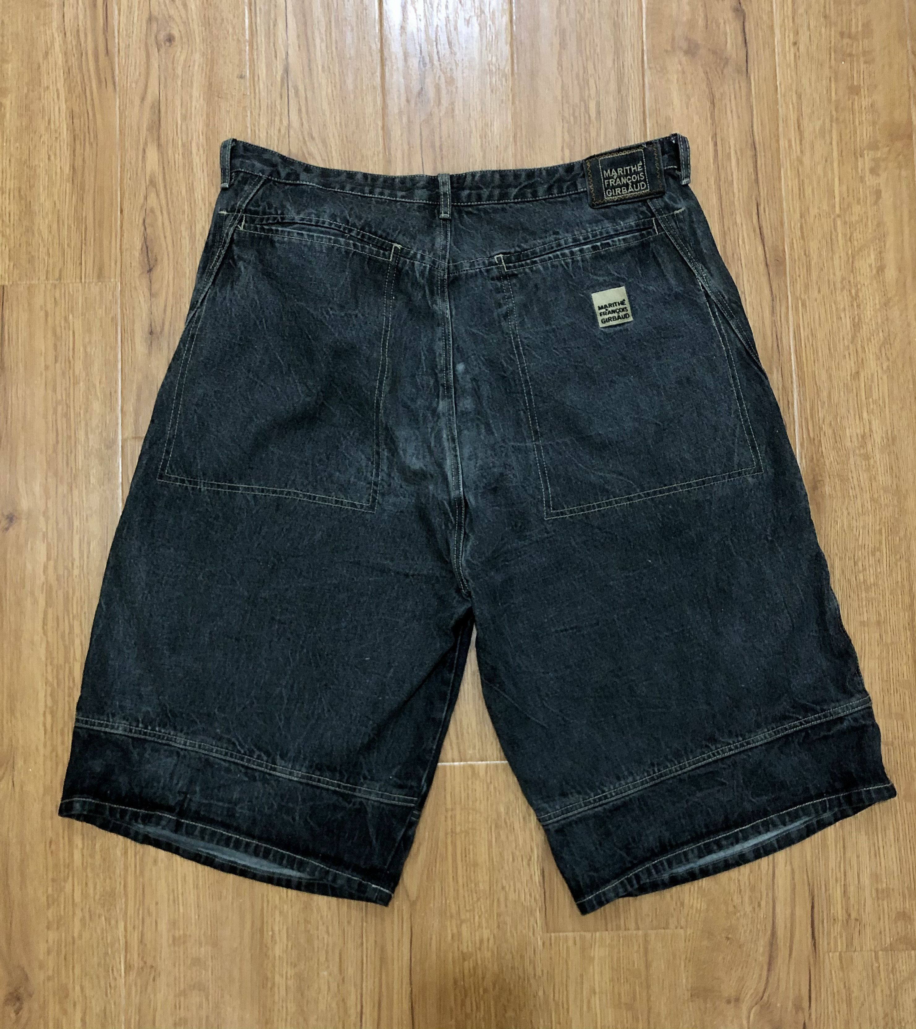 image of 90's Marithe Francois Girbaud Denim Shorts Hip Hop in Black, Men's (Size 43)