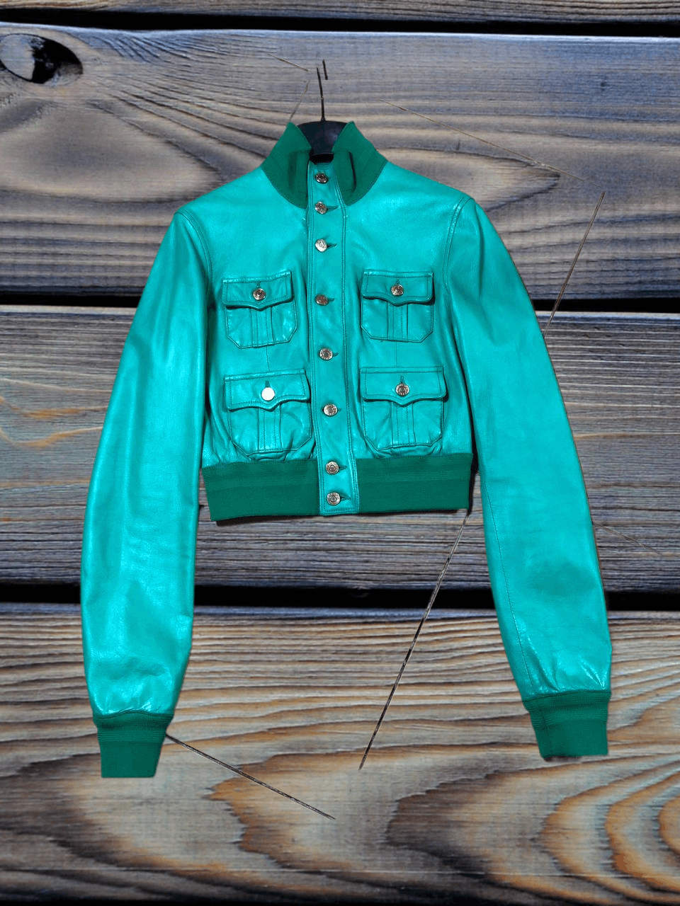 Dsquared2 Leather Cropped Designer Women Jacket
