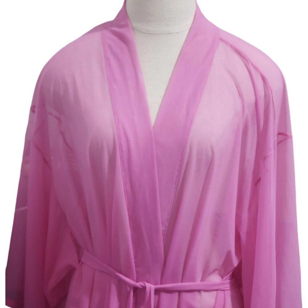 Joseph Abboud CT1842 Josie Sheer Hot Pink Sexy Robe L Size ONE SIZE - 2 Thumbnail