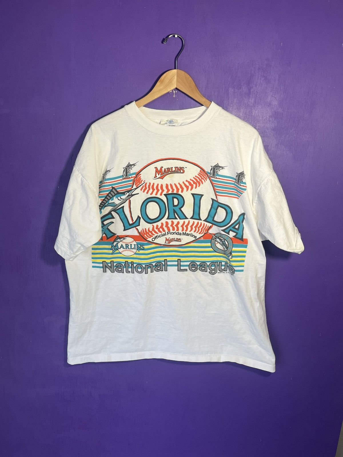 MLB × Vintage Vintage 90s Florida marlins summer logo t-shirt Size US XL / EU 56 / 4 - 1 Thumbnail