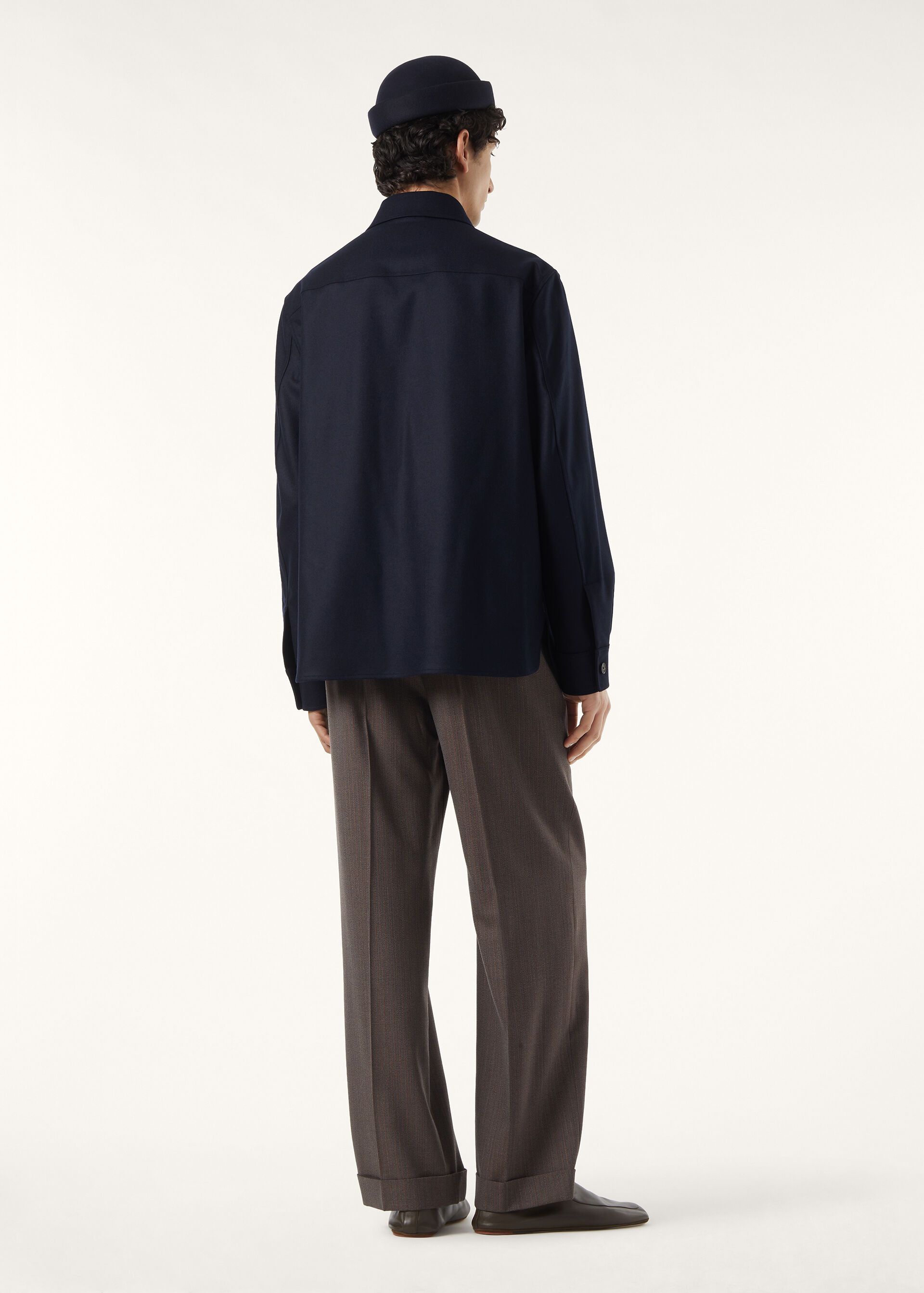 Loro Piana os11x0326 FAQ1848 Jim Overshirt in China Blue Size US M / EU 48-50 / 2 - 5 Thumbnail