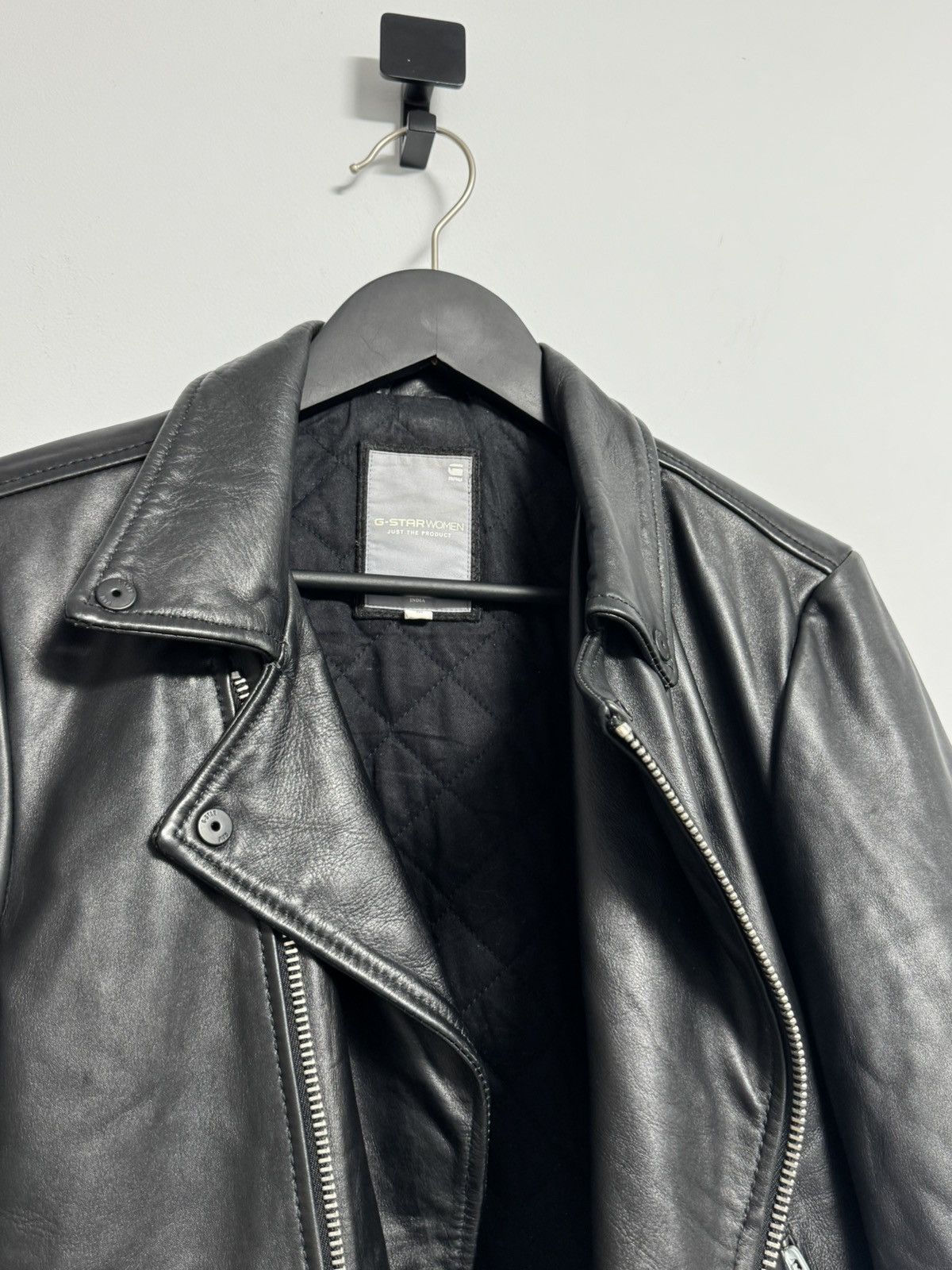G-Star G Star Raw Leather Jacket Black Biker Motorcycle Size M / US 6-8 / IT 42-44 - 12 Thumbnail