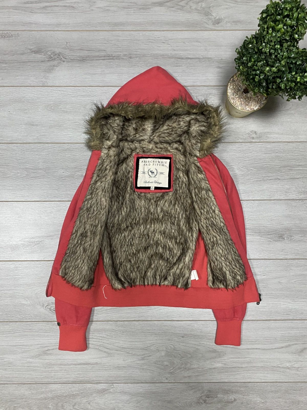 Abercrombie & Fitch Abercrombie full fur hood Y2K big logo heavy zip hoodie Size L / US 10 / IT 46 - 8 Thumbnail