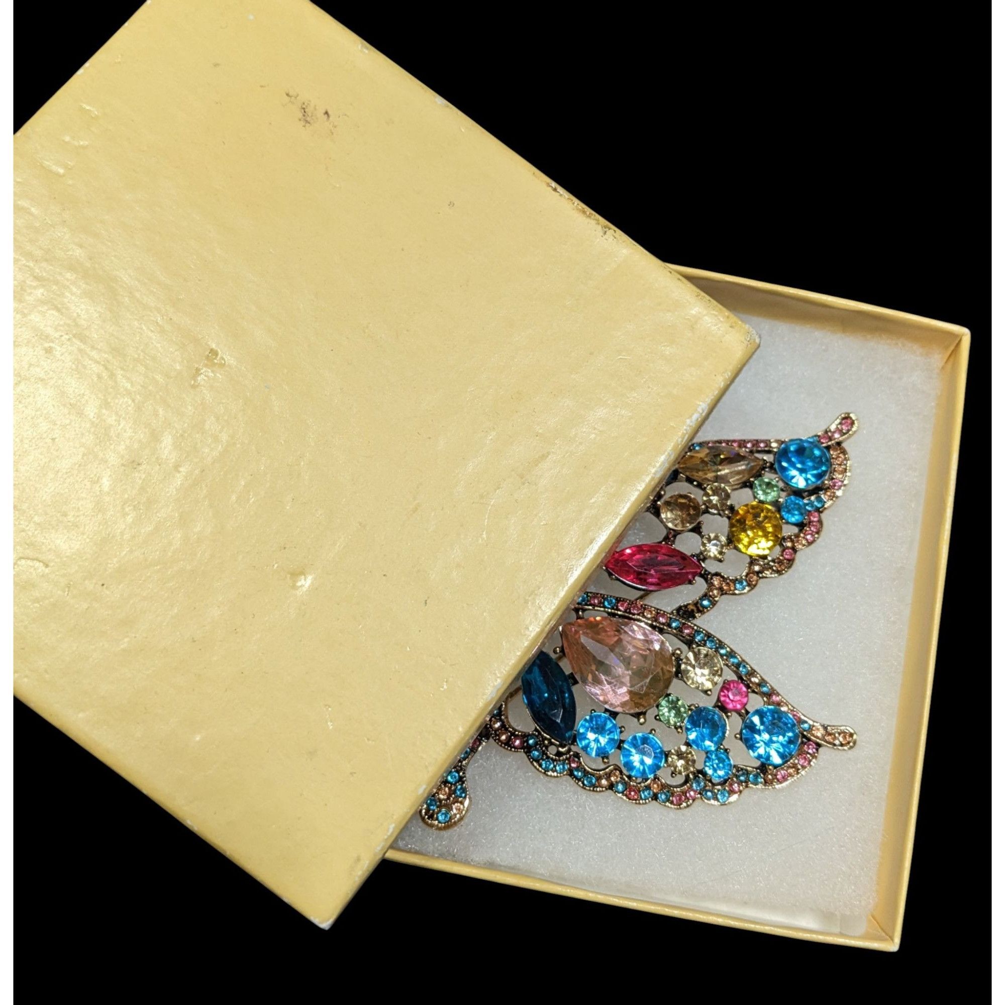 Other Fantasy Glam Large Rainbow Gemmed Butterfly Brooch Size ONE SIZE - 4 Thumbnail