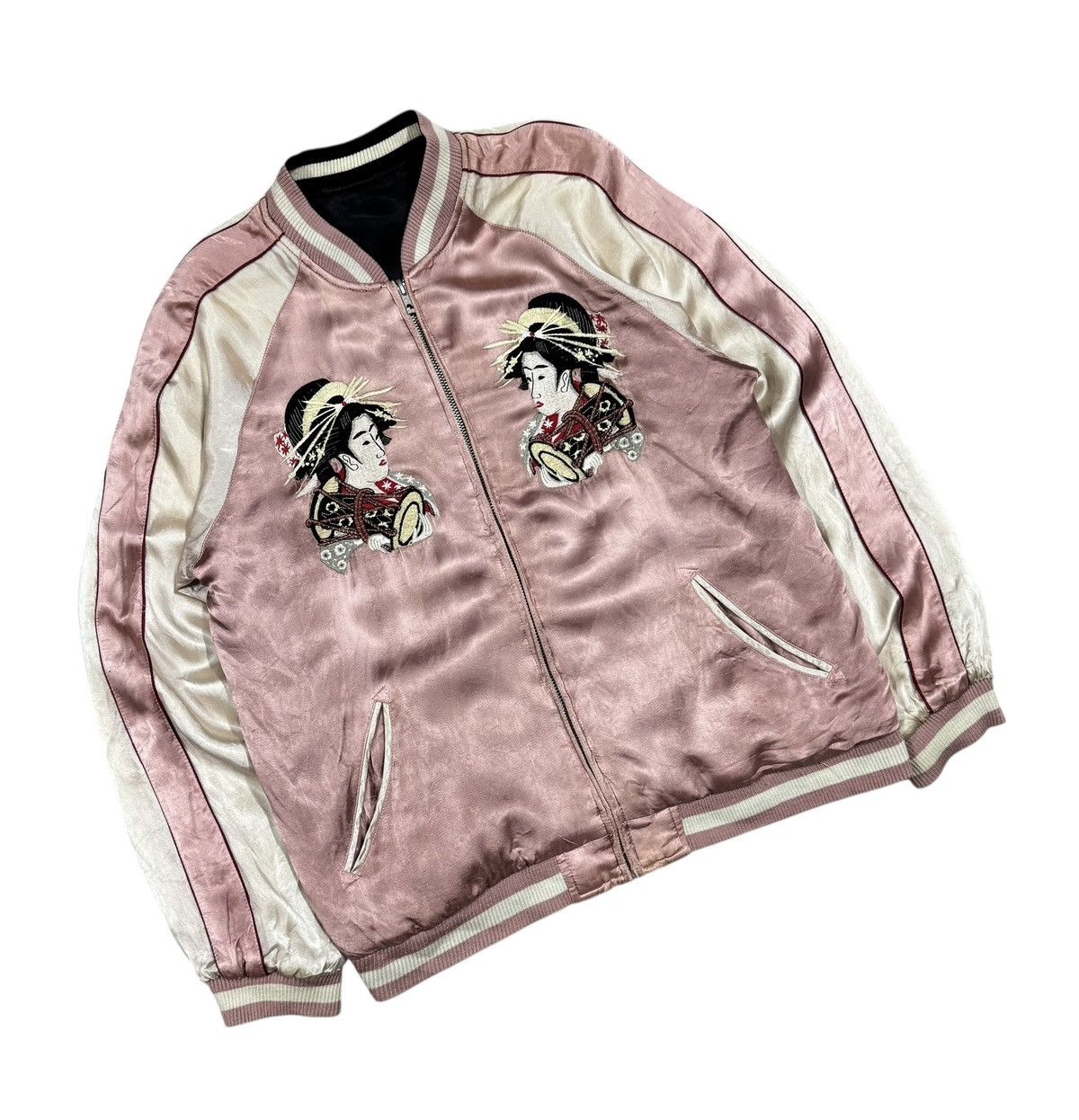 Toyo Enterprises Vtg🔥A Riot Of Colours Souvenier Sukajan Geisha Cult Japan Size US L / EU 52-54 / 3 - 7 Thumbnail
