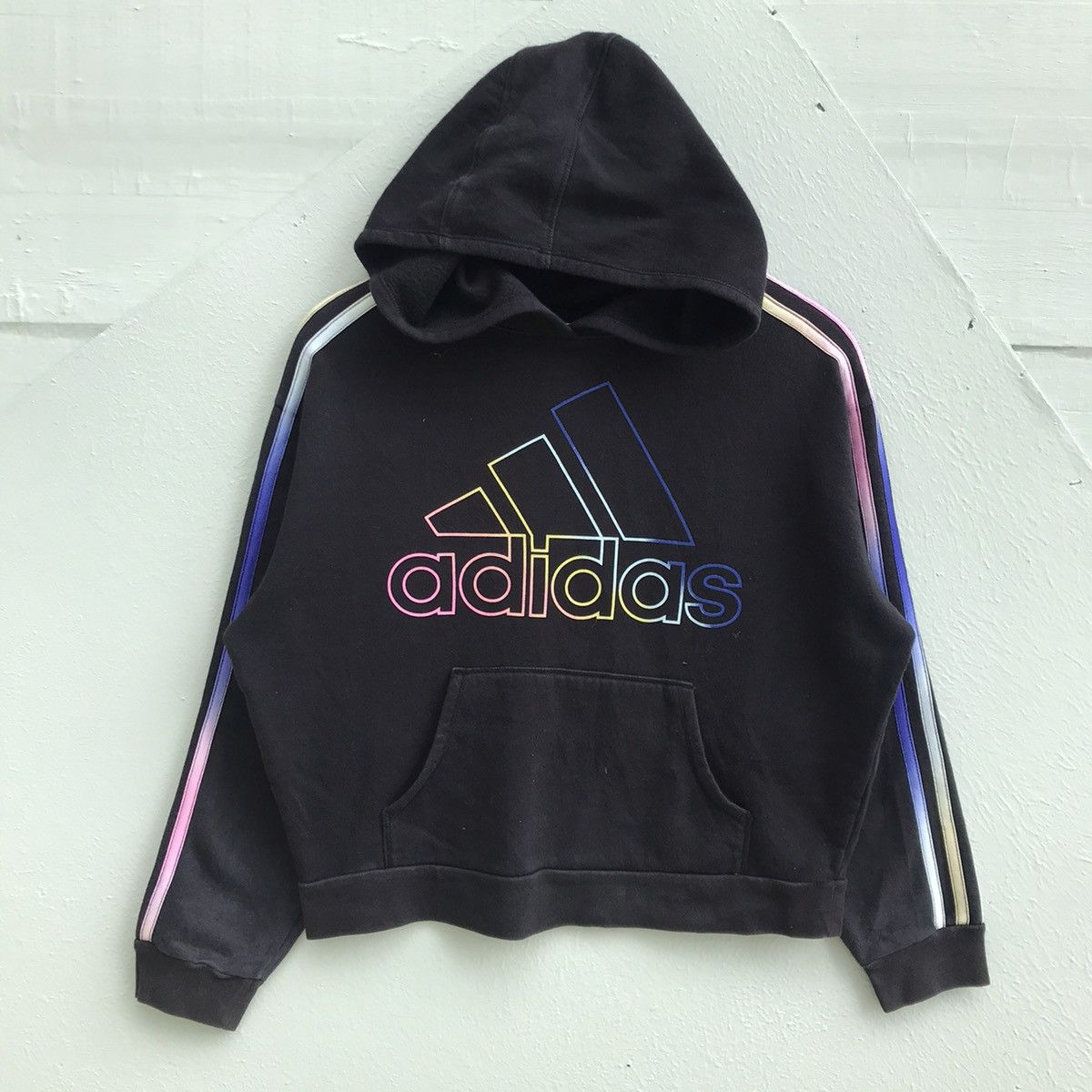 Adidas Adidas 3 Stripes Crop Top Hoodie Size XL / US 12-14 / IT 48-50 - 1 Thumbnail