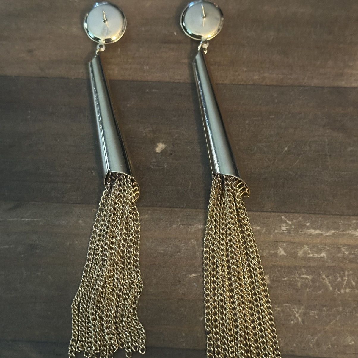 Other Long gold tone chain tassel earrings Size ONE SIZE - 4 Thumbnail