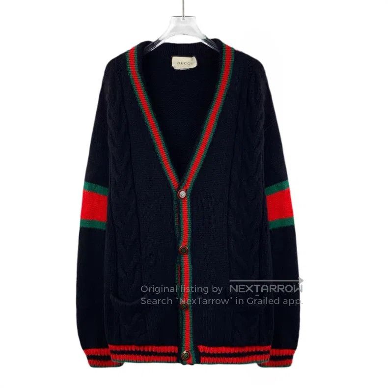 Gucci Gucci Black striped wool V-neck single-breasted long-sleev Size US XXL / EU 58 / 5 - 1 Thumbnail