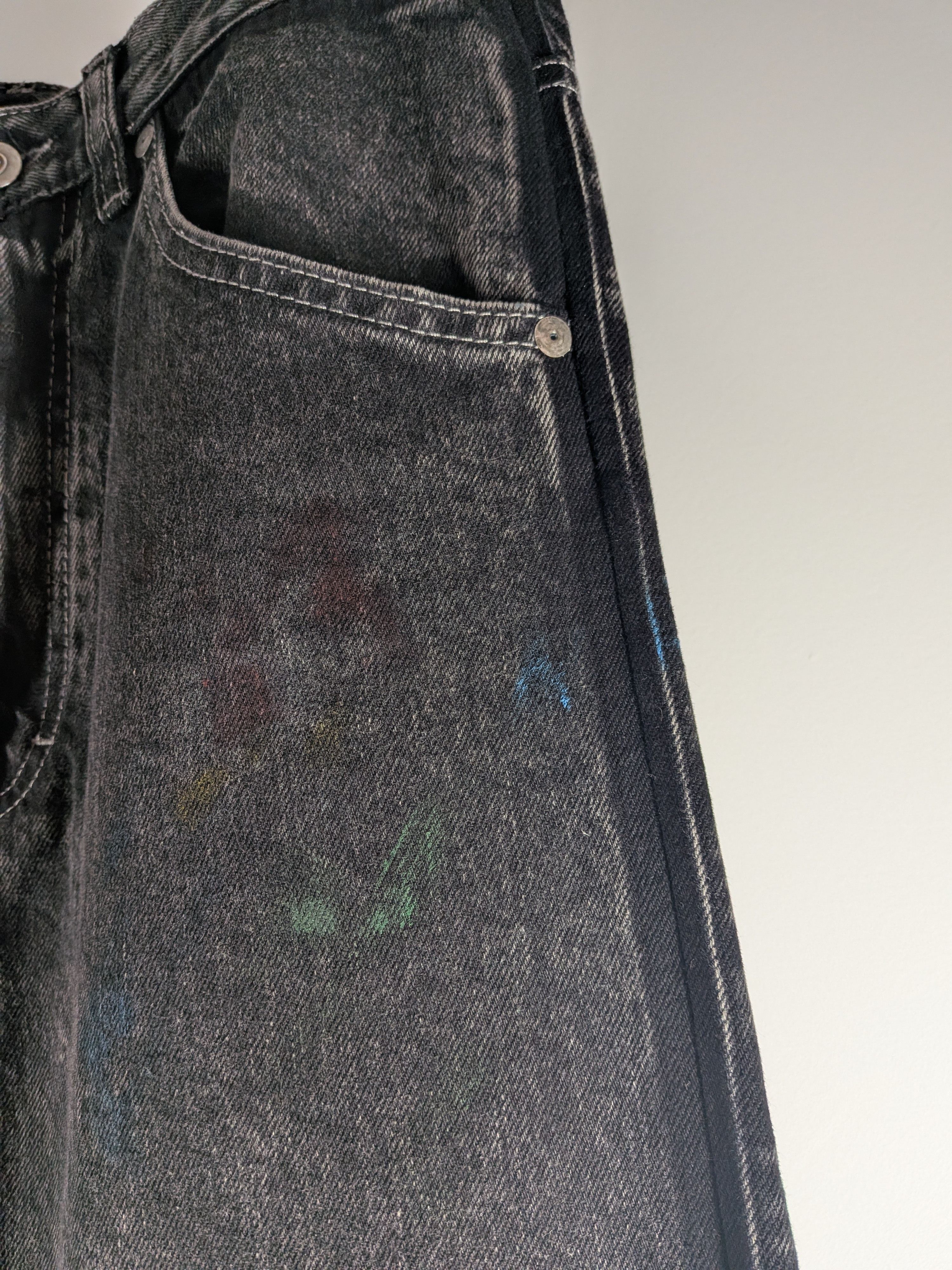 Maison Margiela Maison Margiela Painted Straight Jeans Black Washed Size US 32 / EU 48 - 3 Thumbnail