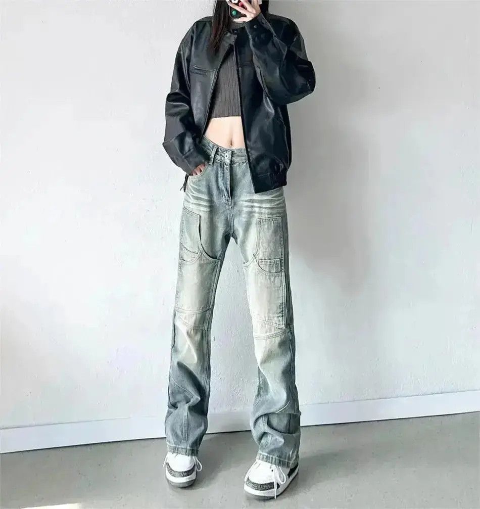Japanese Brand Retro micro flared straight leg jeans Size US 32 / EU 48 - 2 Thumbnail