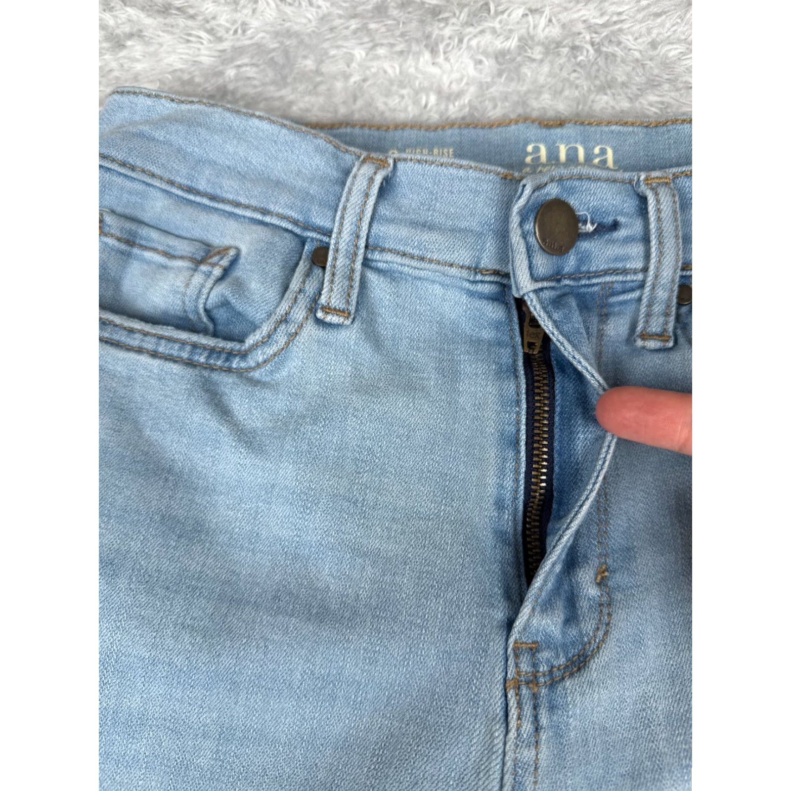 Vintage ana Jeans Womens Jeans Flared Distressed High Rise 27x32 Blue Denim Cotton Blend Regular 6 Womens Men? Size 28" / US 6 / IT 42 - 5 Thumbnail