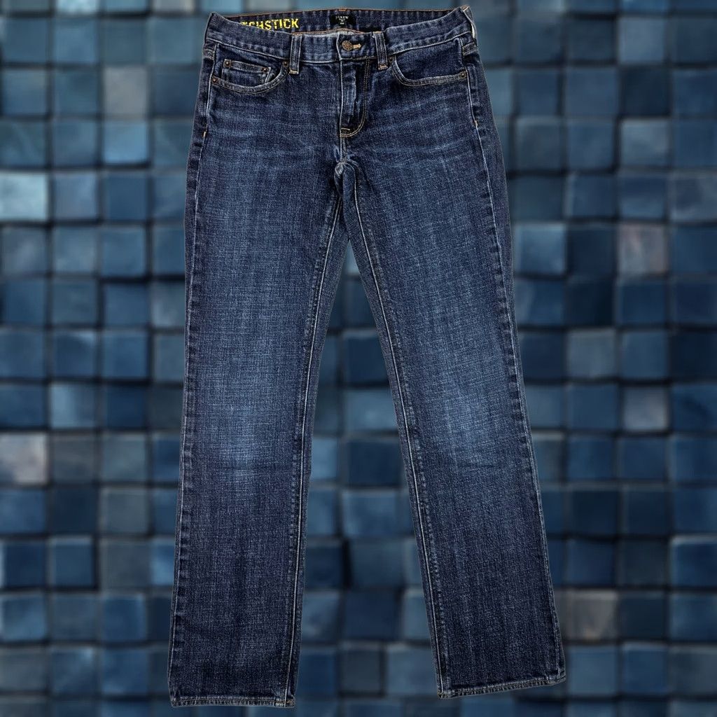 J.Crew J.CREW Matchstick Slim-Straight Jeans Women 28 Blue Denim Stretch 5-Pocket Design Regular Size Inseam 31 Texture: Dark Wash Jeans Size 28" / US 6 / IT 42 - 1 Thumbnail
