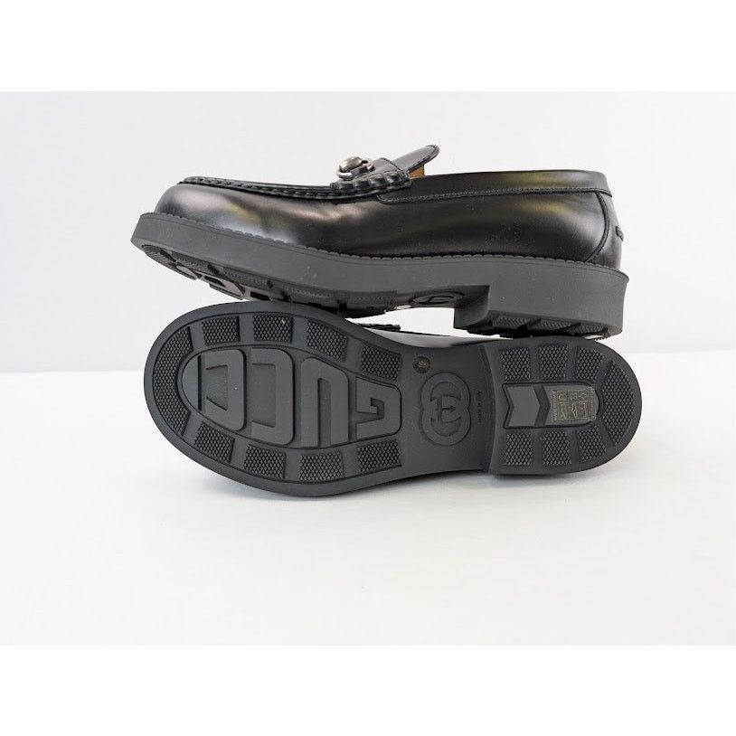 Gucci o1rshd1 Leather Taemin Moccasin Horsebit Loafer Boots Nero Size US 10.5 / EU 43-44 - 13 Thumbnail