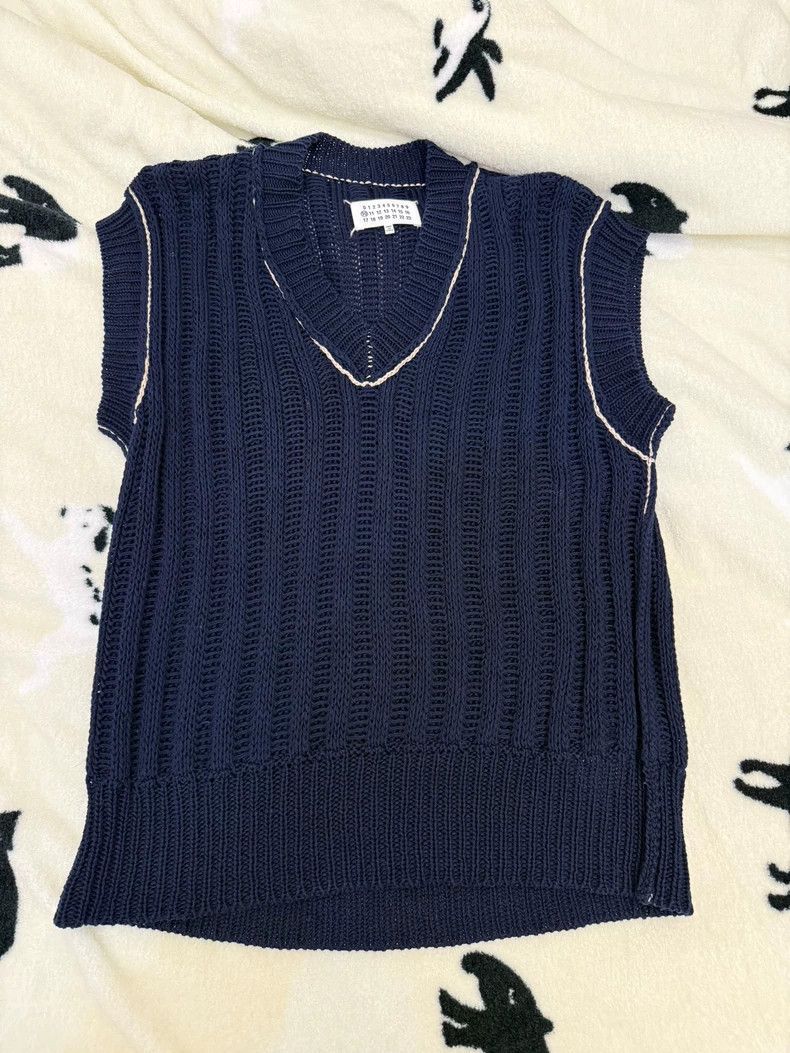 Maison Margiela Blue Knitted Vest by Maison Margiela Size US M / EU 48-50 / 2 - 1 Thumbnail