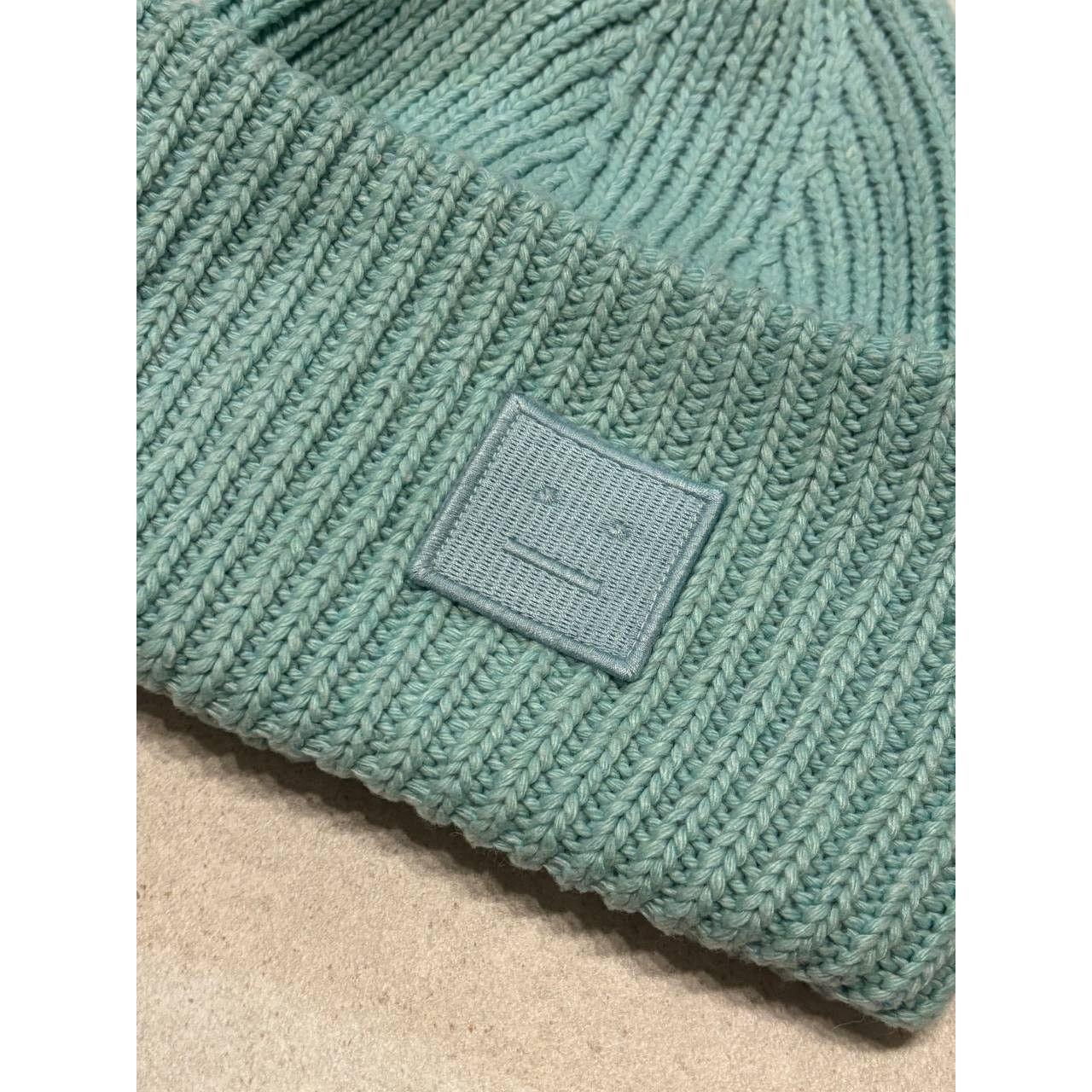 Acne Studios Acne Studios Pansy Wool Face Logo Beanie Hat PAW16 Turquoise Size ONE SIZE - 4 Thumbnail