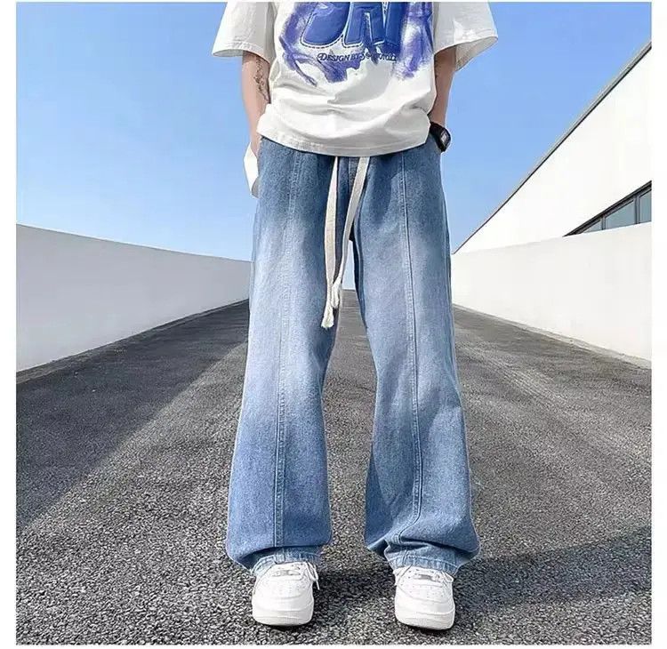 Japanese Brand Straight and loose tapered washed jeans Size US 34 / EU 50 - 1 Thumbnail