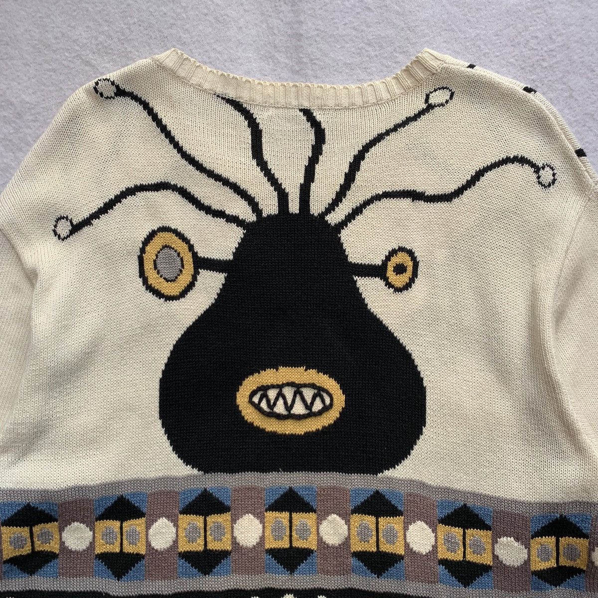 Yoshiyuki Konishi 1980s Ficce (By Yoshiyuki Konishi) Monster Abstract Knit Top Size US L / EU 52-54 / 3 - 6 Thumbnail