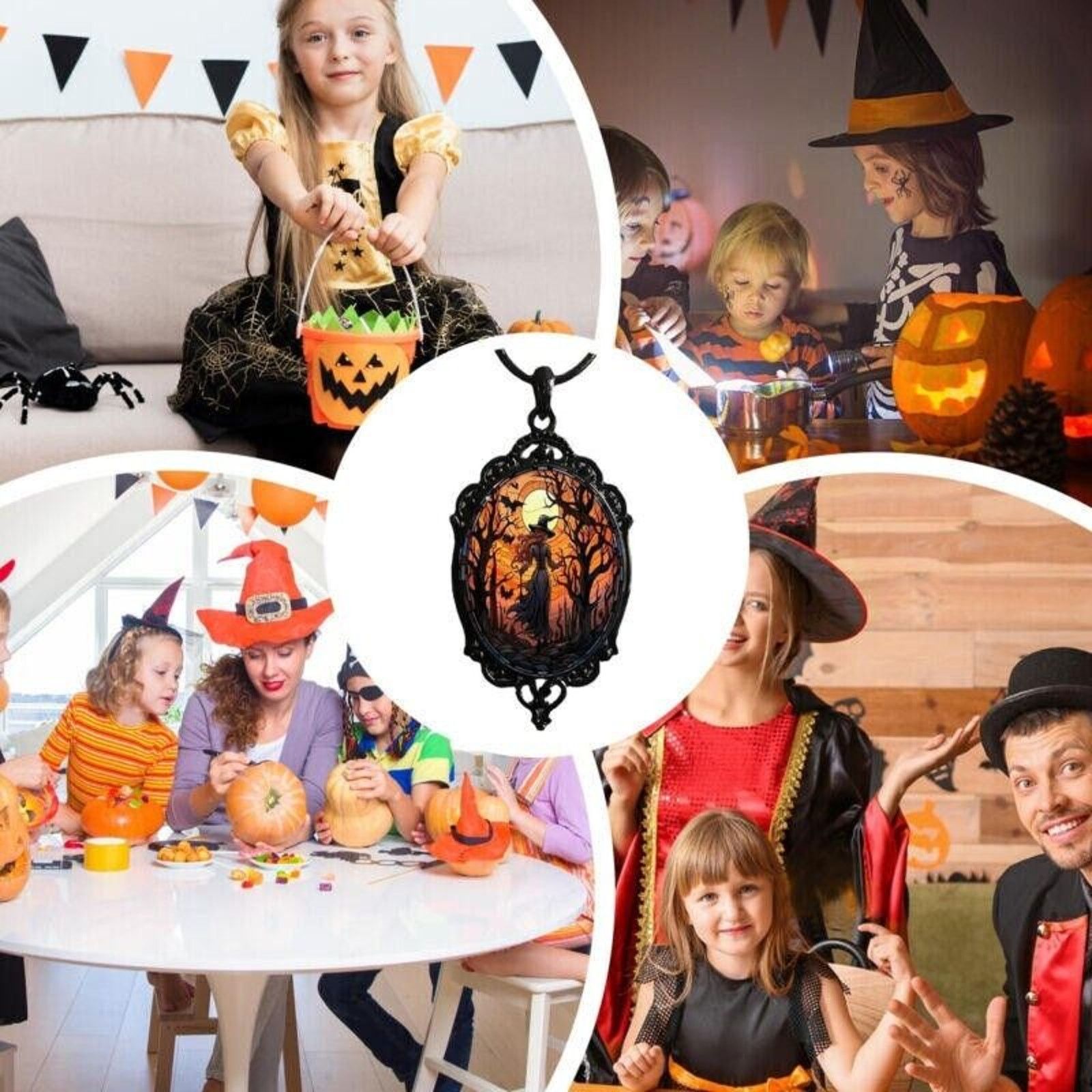 Other Witch Design Vintage Gothic Halloween Style Pendant Necklace Size ONE SIZE - 4 Thumbnail