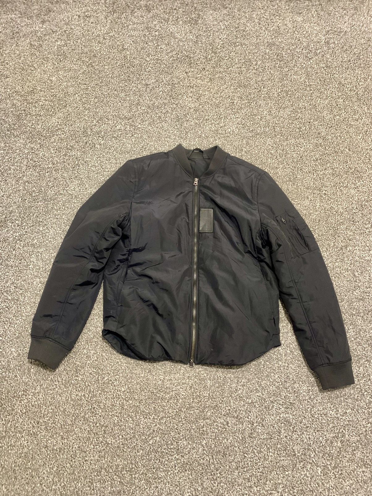 image of Acne Studios Nylon Silas Bomber Jacket in Black, Men's (Size Medium)