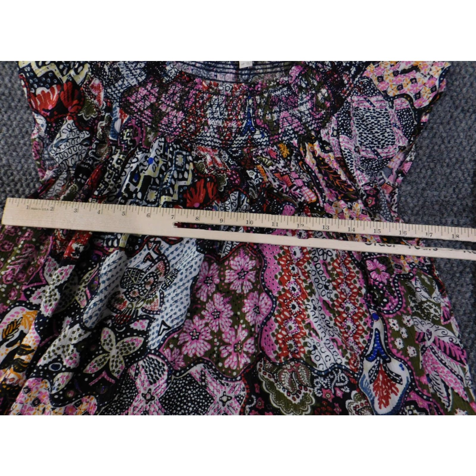 Loft Loft Blouse Womens Petite Medium Multicolor Floral Boho Rayon Sleeveless Bell Sleeve Turtleneck Pullover Pocket Ruffle Modern Flower Size M / US 6-8 / IT 42-44 - 5 Thumbnail