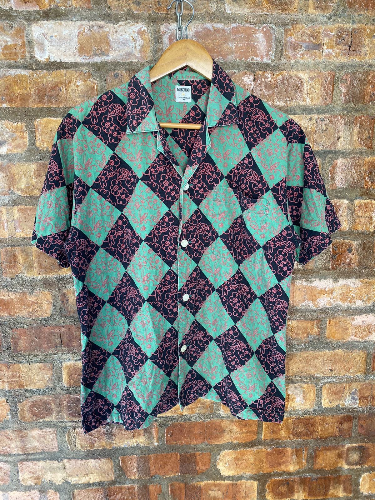 Iceberg × Moschino × Vintage 90s Moschino checked floral button up Size US M / EU 48-50 / 2 - 2 Thumbnail