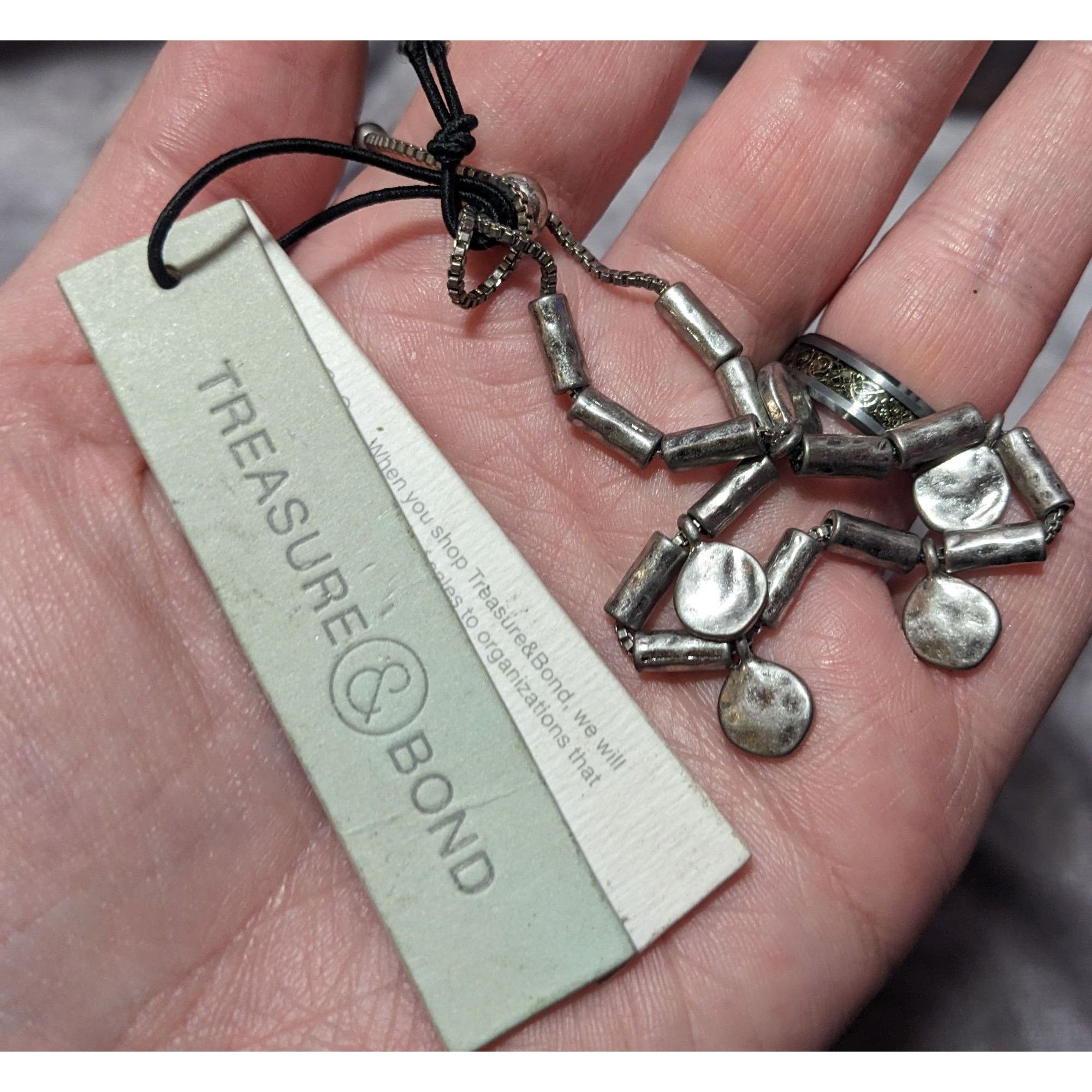 Nordstrom Treasure & Bond Brutalist Rhodium Plated Charm Bracelet Size ONE SIZE - 6 Thumbnail