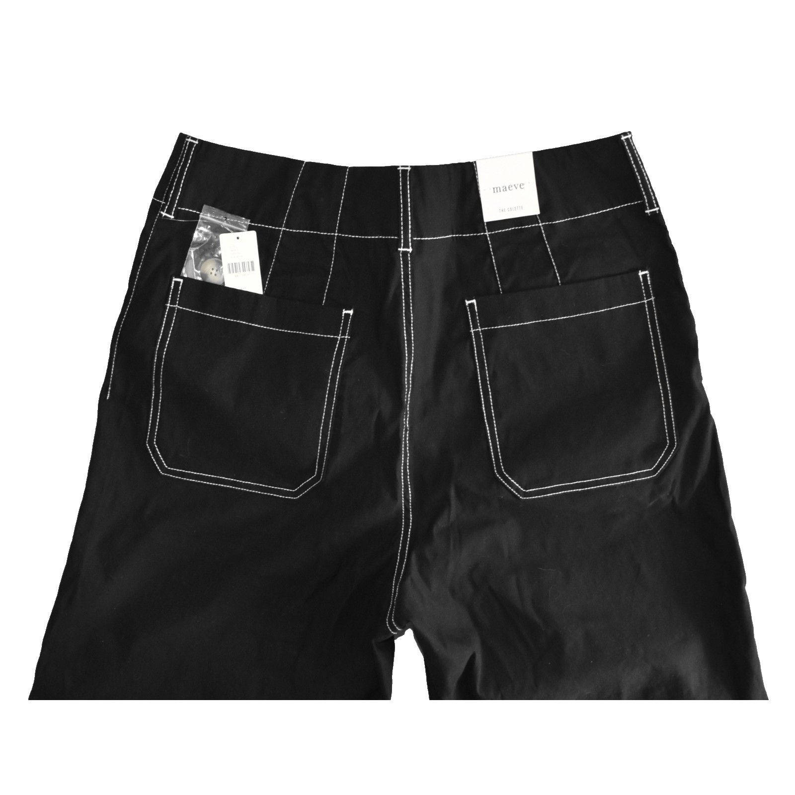 Anthropologie NWT MAEVE X ANTHROPOLOGIE Black Wide Leg Cropped Jeans Sz 31 Size 32" / US 10 / IT 46 - 3 Thumbnail