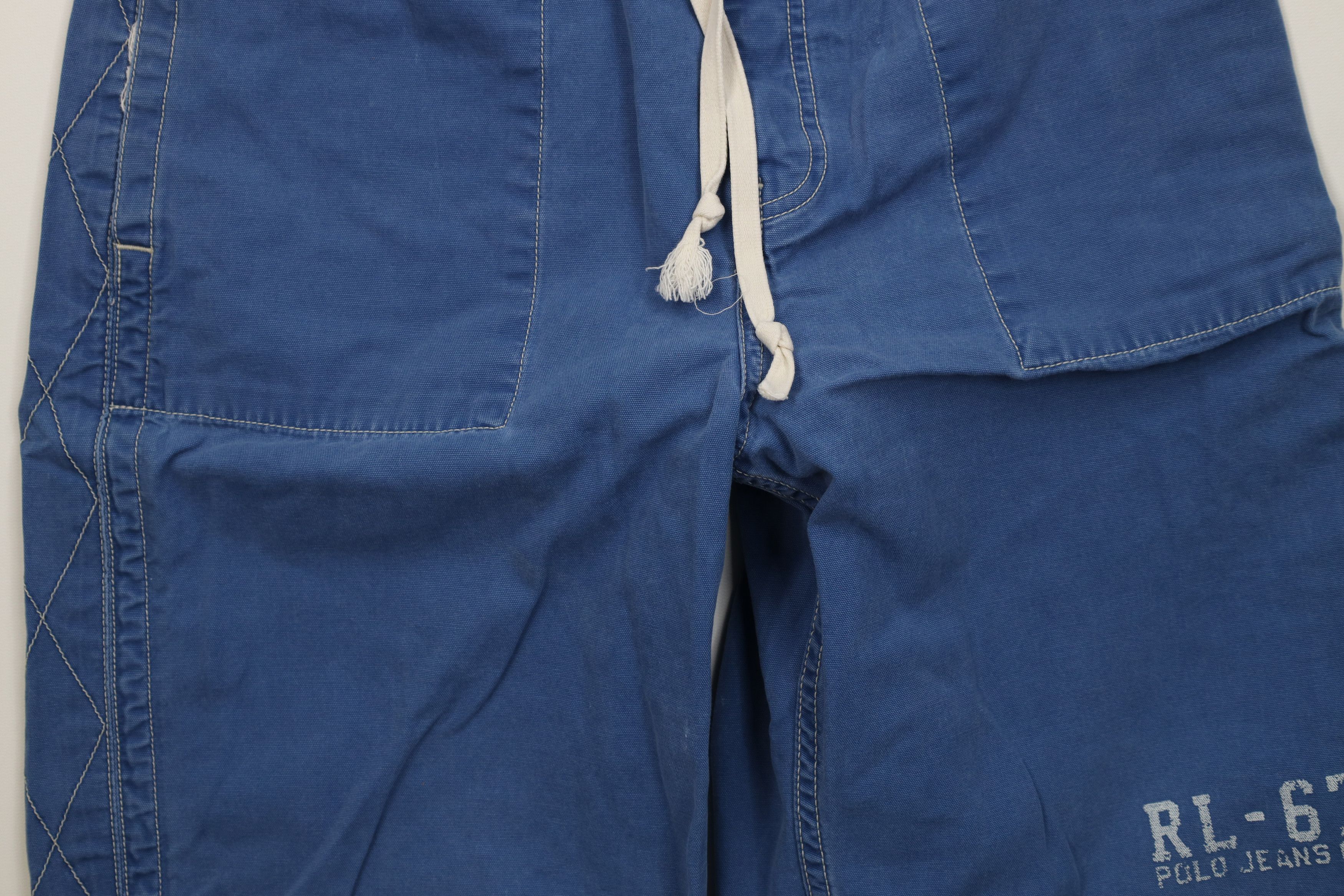 Polo Ralph Lauren Vintage 90s Ralph Lauren Spell Button Fly Canvas Shorts Blue Size US 30 / EU 46 - 3 Thumbnail