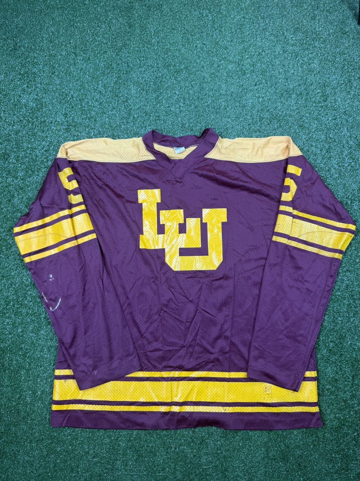 Vintage 1970s Vintage Champion LU hockey Jersey Mens 48 Size US XL / EU 56 / 4 - 1 Thumbnail