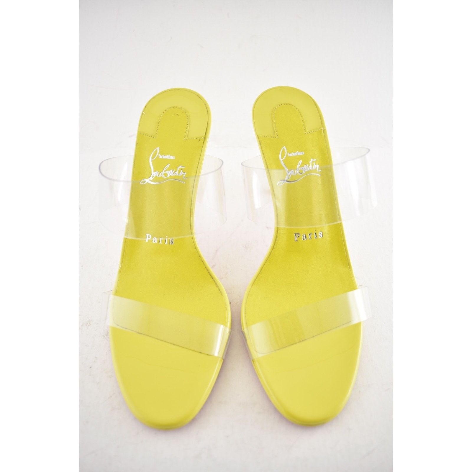 Christian Louboutin Christian Louboutin Just Nothing 85 Citrus Yellow PVC Size US 7 / IT 37 - 5 Thumbnail
