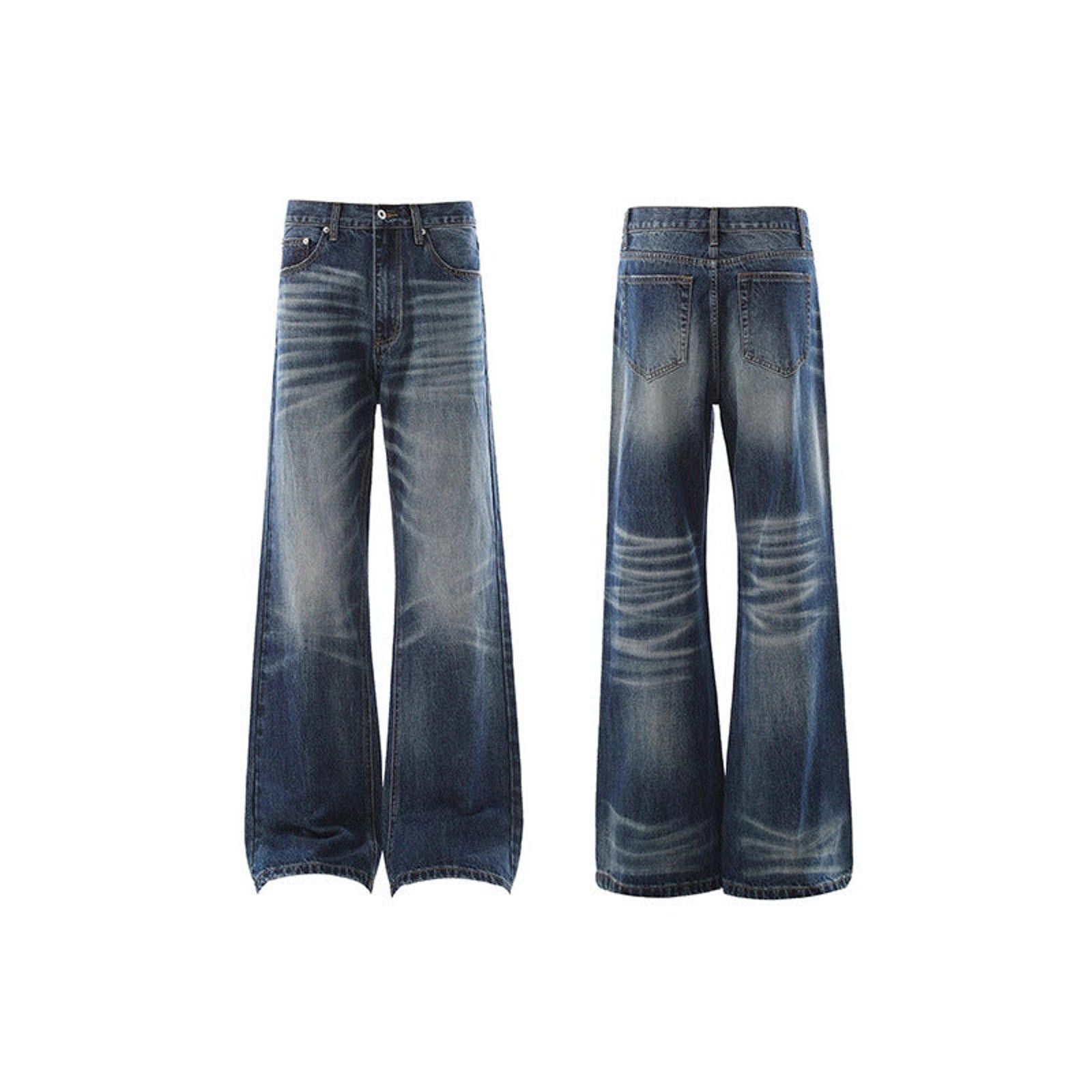 Other Blue Denim Wide Leg Flared Jeans, Vintage Baggy Jeans Size US 30 / EU 46 - 5 Thumbnail