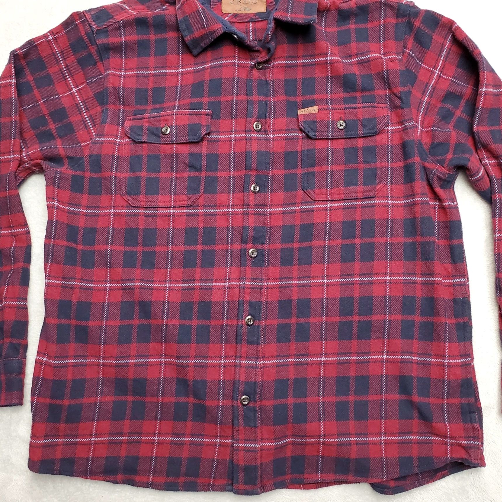 Orvis VINTAGE Orvis Shirt Jacket Mens 2XL Red Plaid 100% Cotton Flannel Button-Up Casual Outdoors Size US XXL / EU 58 / 5 - 3 Thumbnail