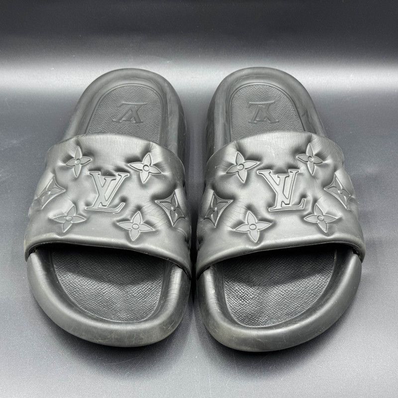 Louis Vuitton Louis Vuitton Black Slip-On Slide Sandals - Size US 8.5 / EU 41-42 - 2 Thumbnail