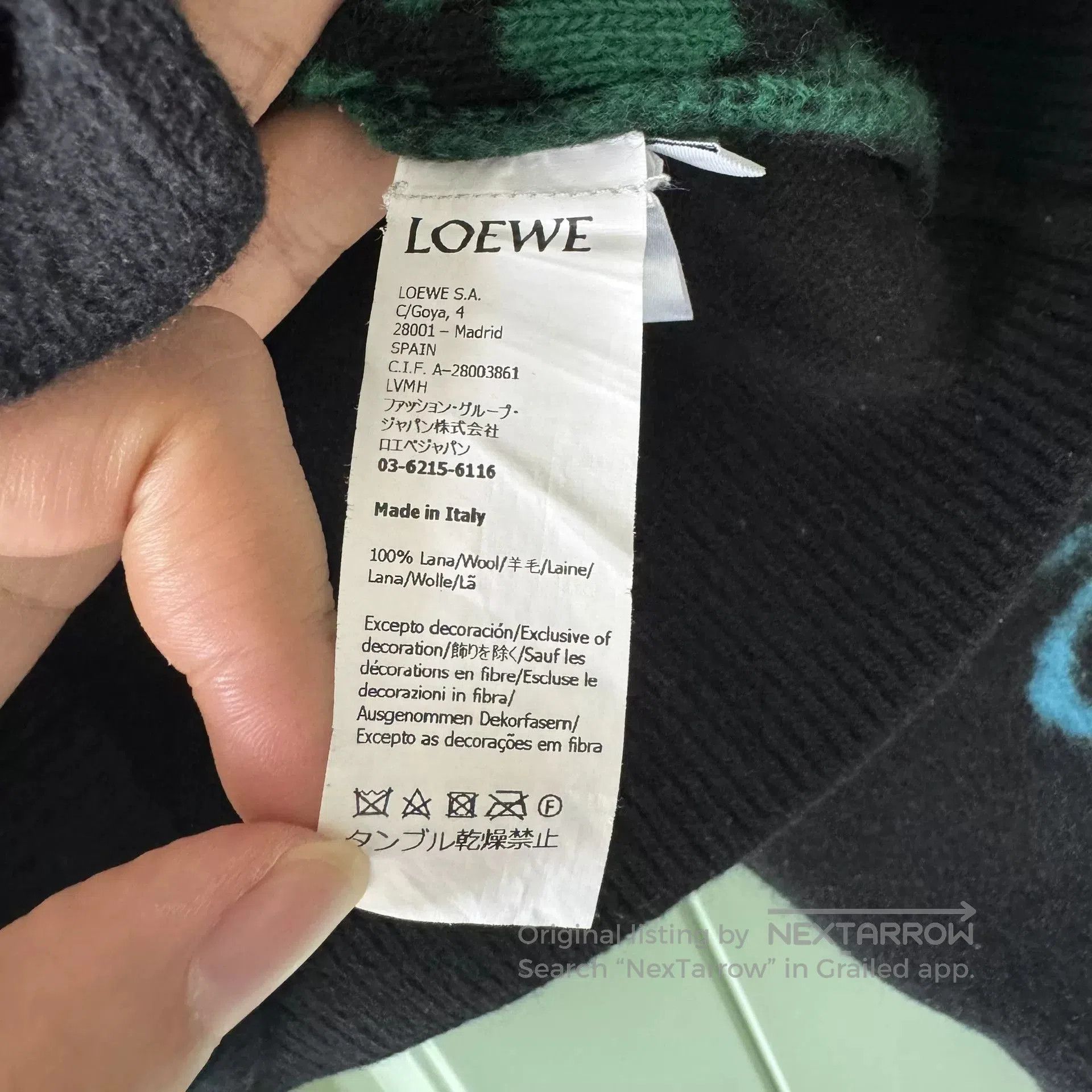 Loewe LOEWE Black Wool Cardigan with Logo. Size S / US 4 / IT 40 - 4 Thumbnail