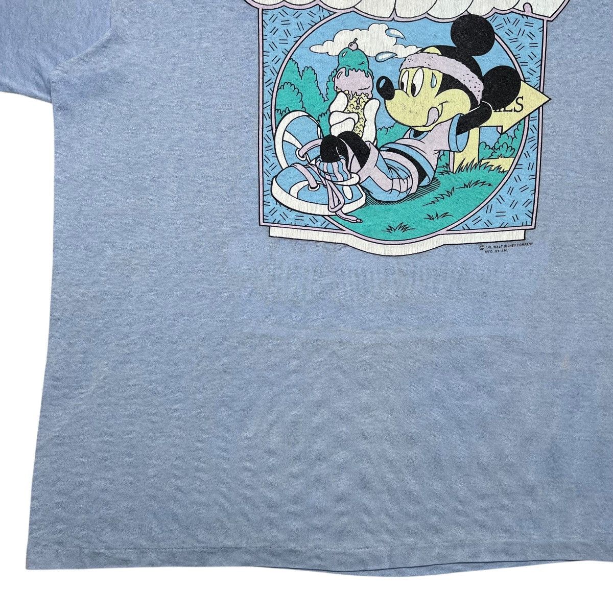 Disney 1990s Disney Mickey Mouse Running Warm Up Cool Down T-Shirt Size US XL / EU 56 / 4 - 11 Thumbnail