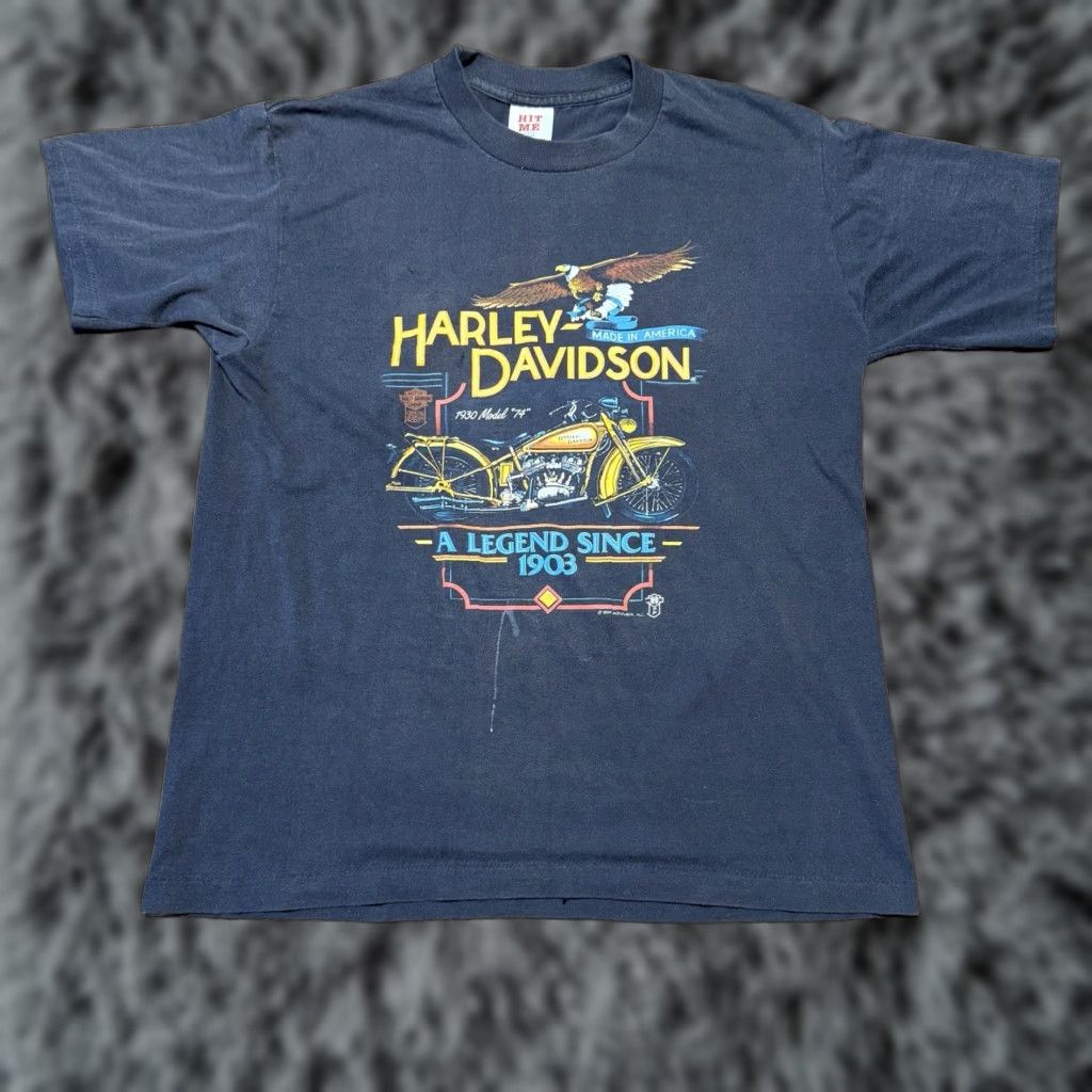 Harley Davidson VINTAGE Harley-Davidson T-Shirt 1987 A Legend Since 1903 Black L Men York PA 80s Biker Motorcycle Double-Sided Size US L / EU 52-54 / 3 - 1 Thumbnail